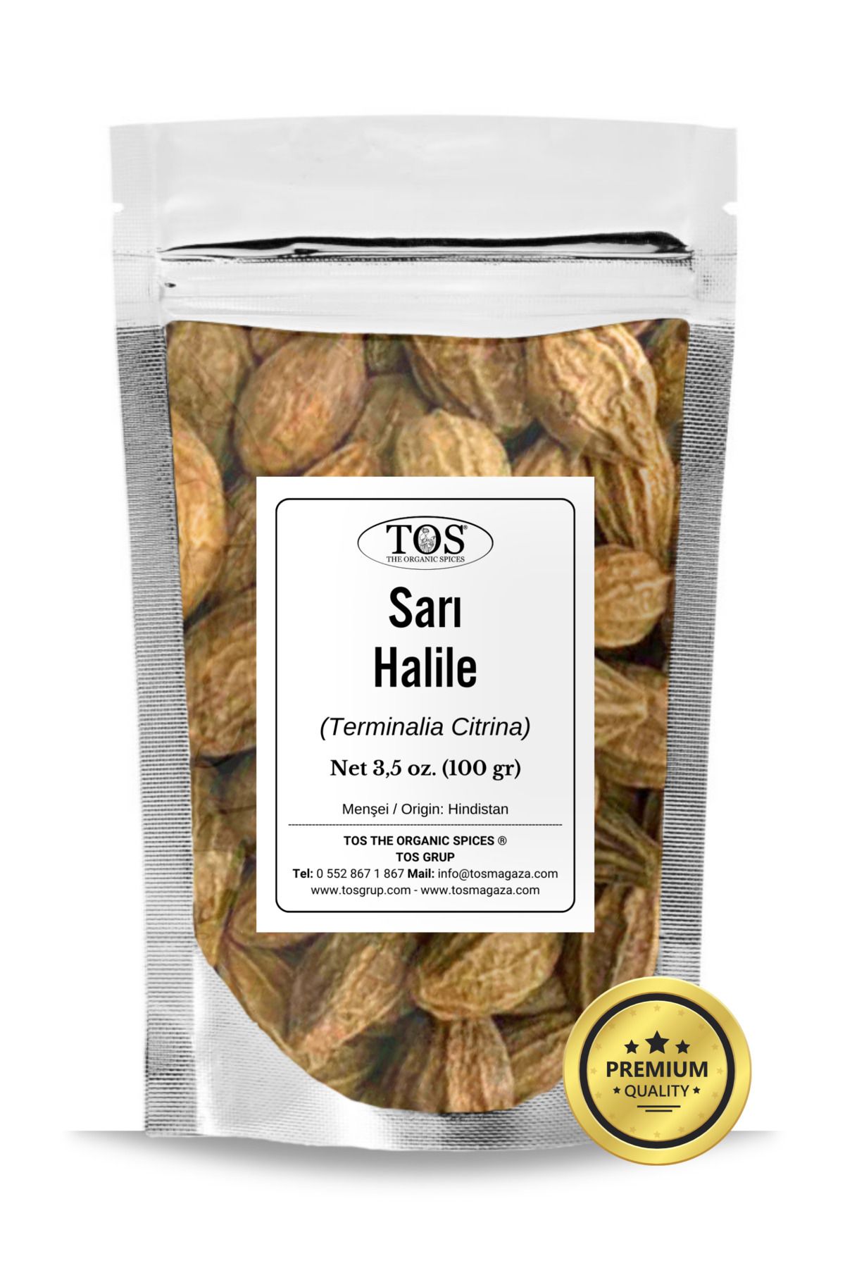 TOS The Organic Spices Sarı Halile 100 Gr (1. Kalite) Terminalia Citrina