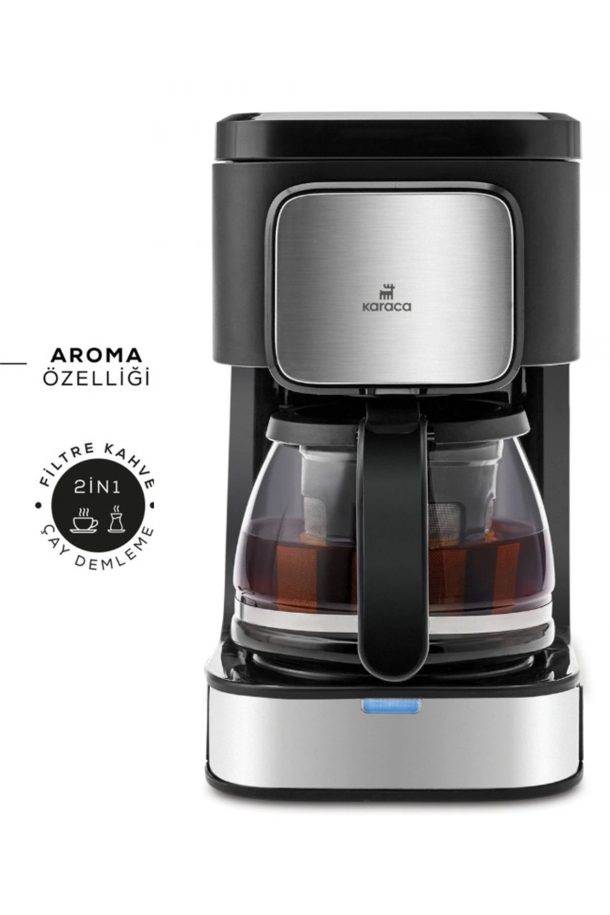 Karaca Just Coffee Aroma 2 in 1 Filtre Kahve ve Çay Demleme Makinesi Inox