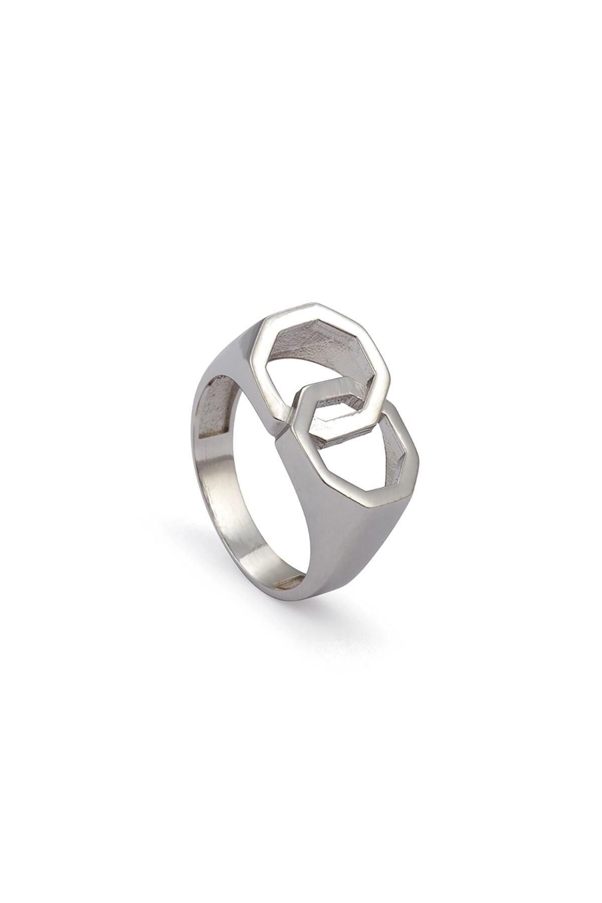 Atolyewolf Couple Octagonal Ring In Silver