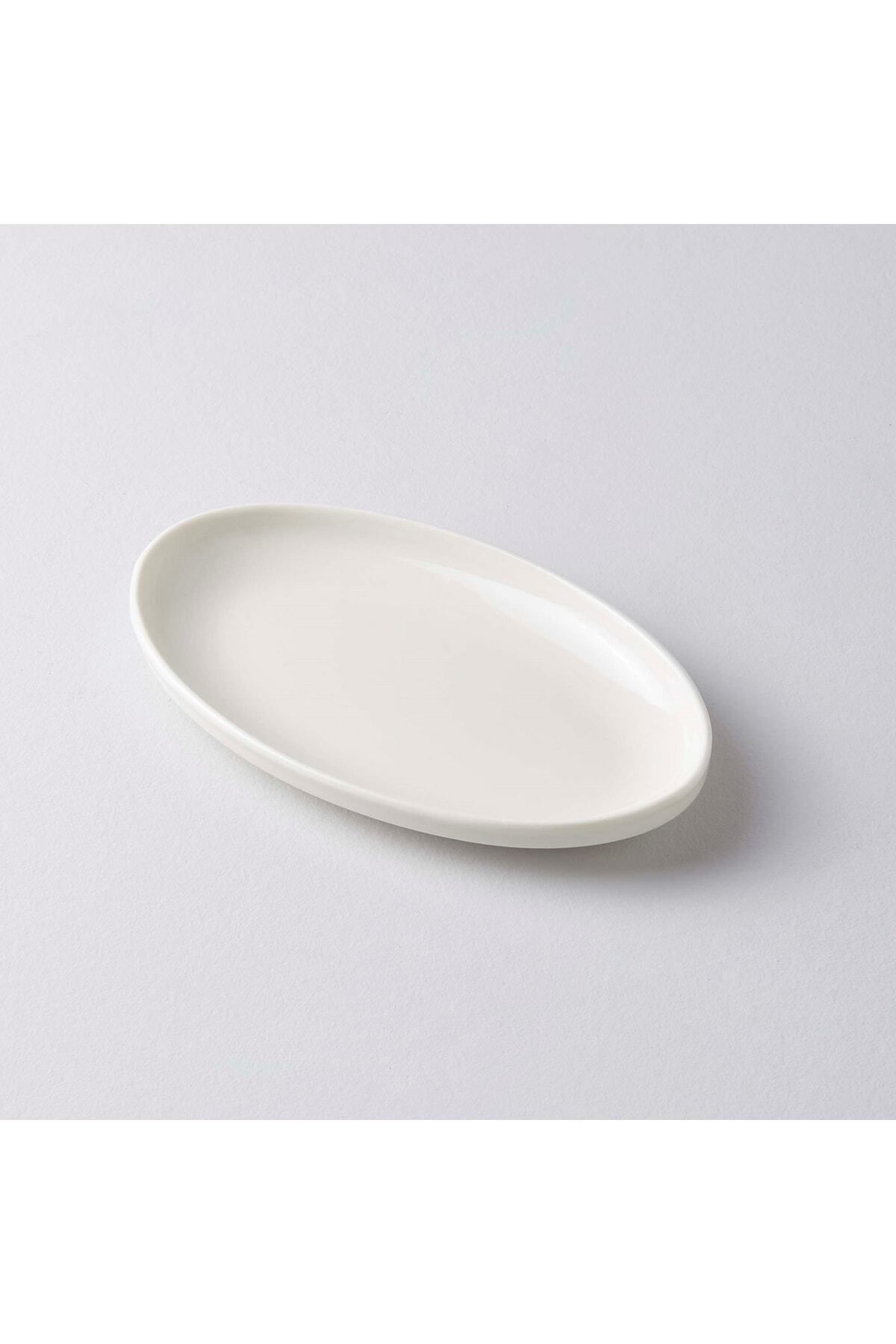 porselenden Modern 2li 25 Cm Krem Porselen Orta Boy Kayık Sunum Tabağı Servis Seti