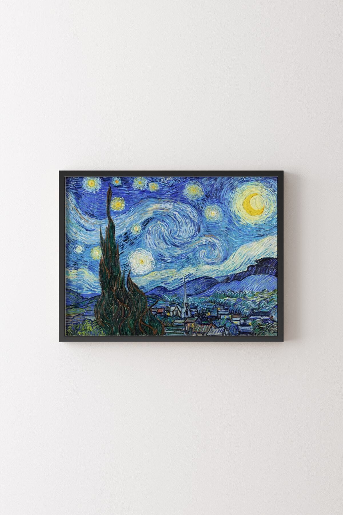 epiqart Yıldızlı Gece - Vincent Van Gogh - Siyah Çerçeve