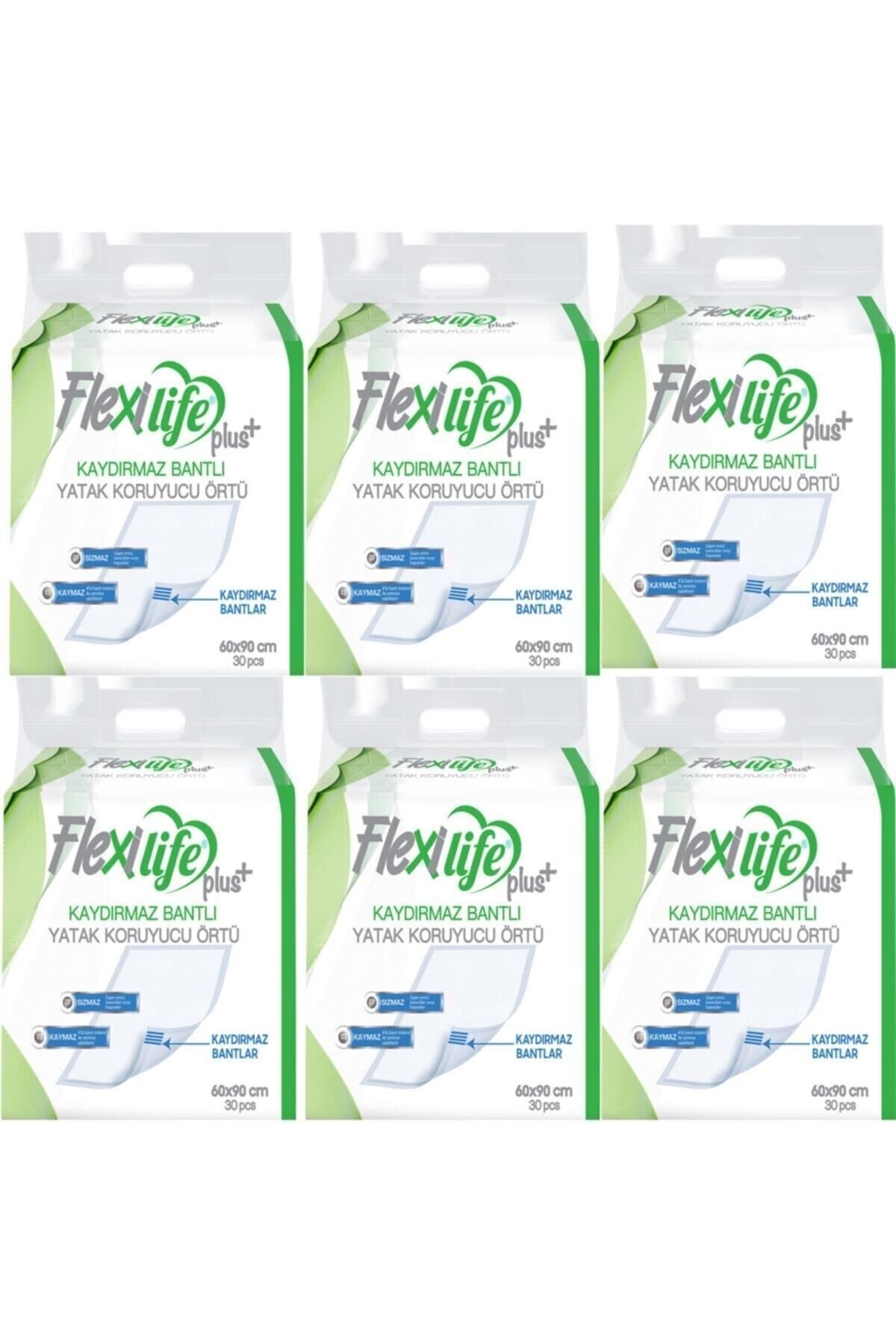 Flexi Life Flexilife Hasta Altı Bezi Kaydırmaz Bantlı Yatak Koruyucu Örtü 60x90 Cm 30 Lu 6 Paket