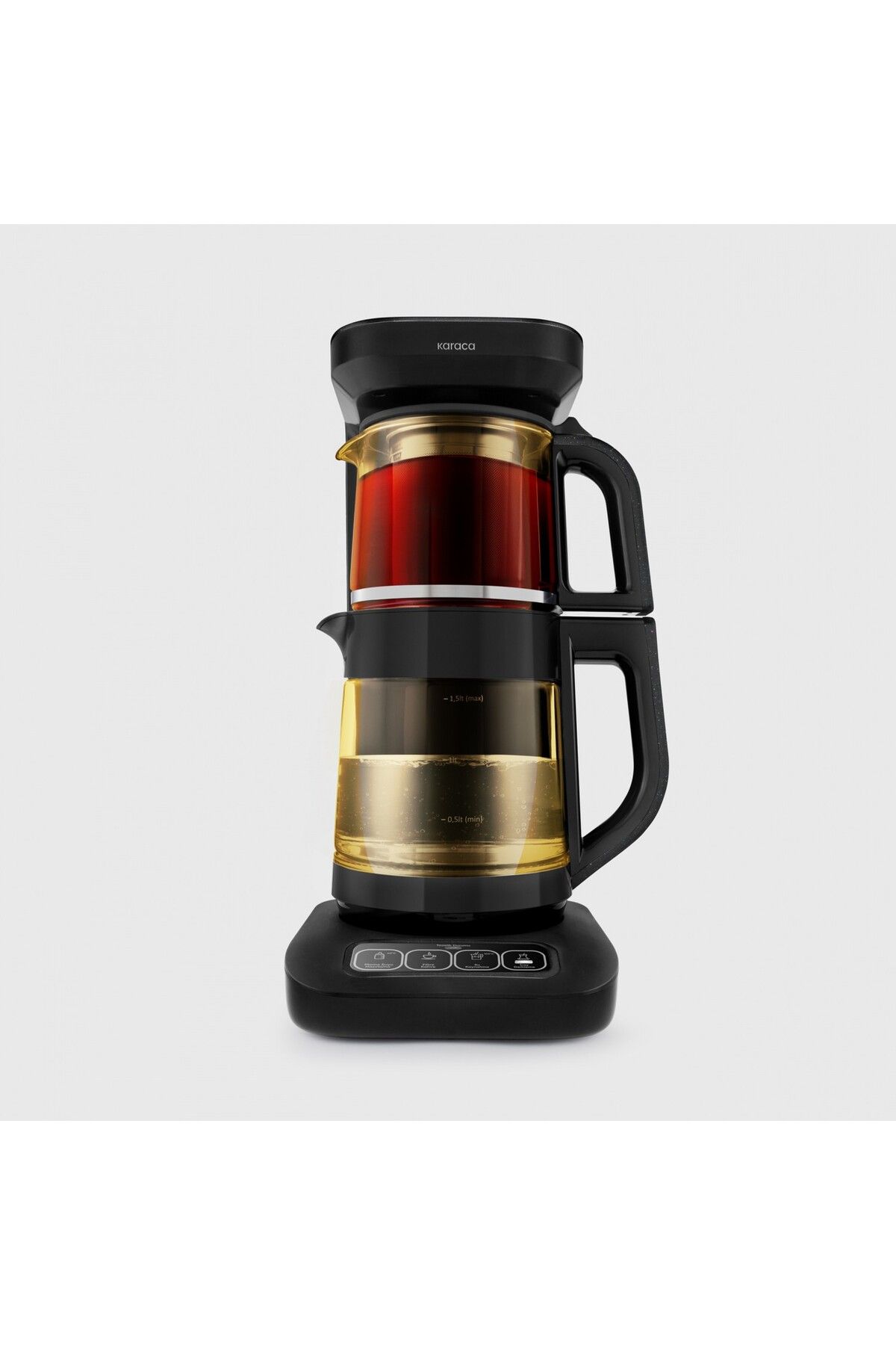 Karaca Konuşan Otomatik Renkli Camlı Çay Makinesi Su Isıtıcı ve Filtre Kahve Demleme Makinesi 2500W