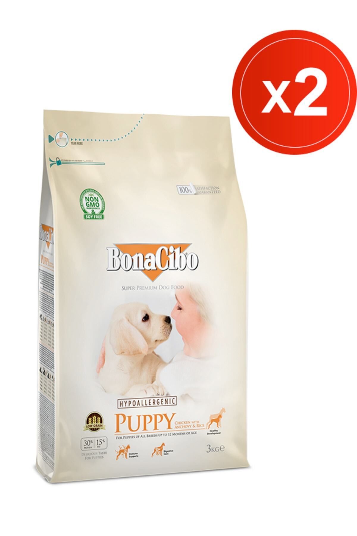 BonaCibo Puppy 3 Kg X 2 Adet Tavuklu Ve Balıklı Yavru Köpek Maması