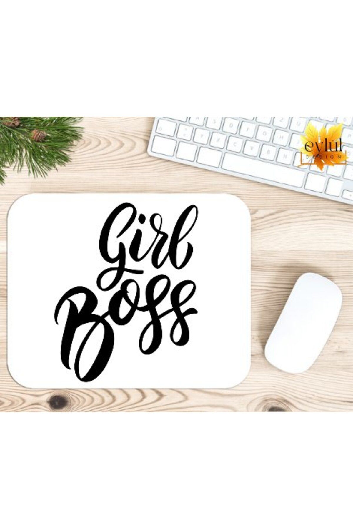 Eylül Design Girl Boss Baskılı Özel Tasarım Dikdörtgen Kaydırmaz Mousepad