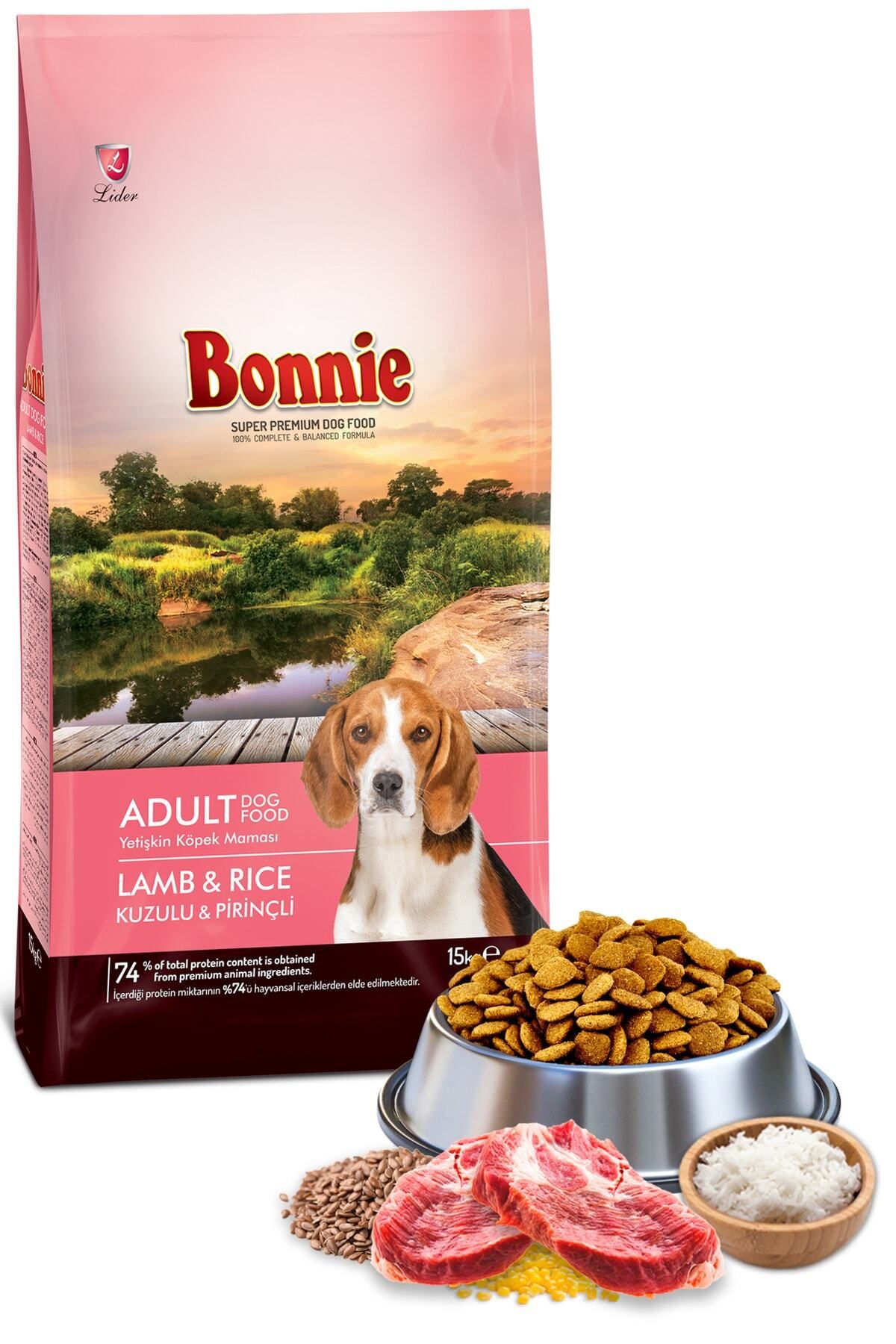 Bonnie Kuzu Etli Ve Pirinçli Yetişkin Köpek Maması 15 Kg