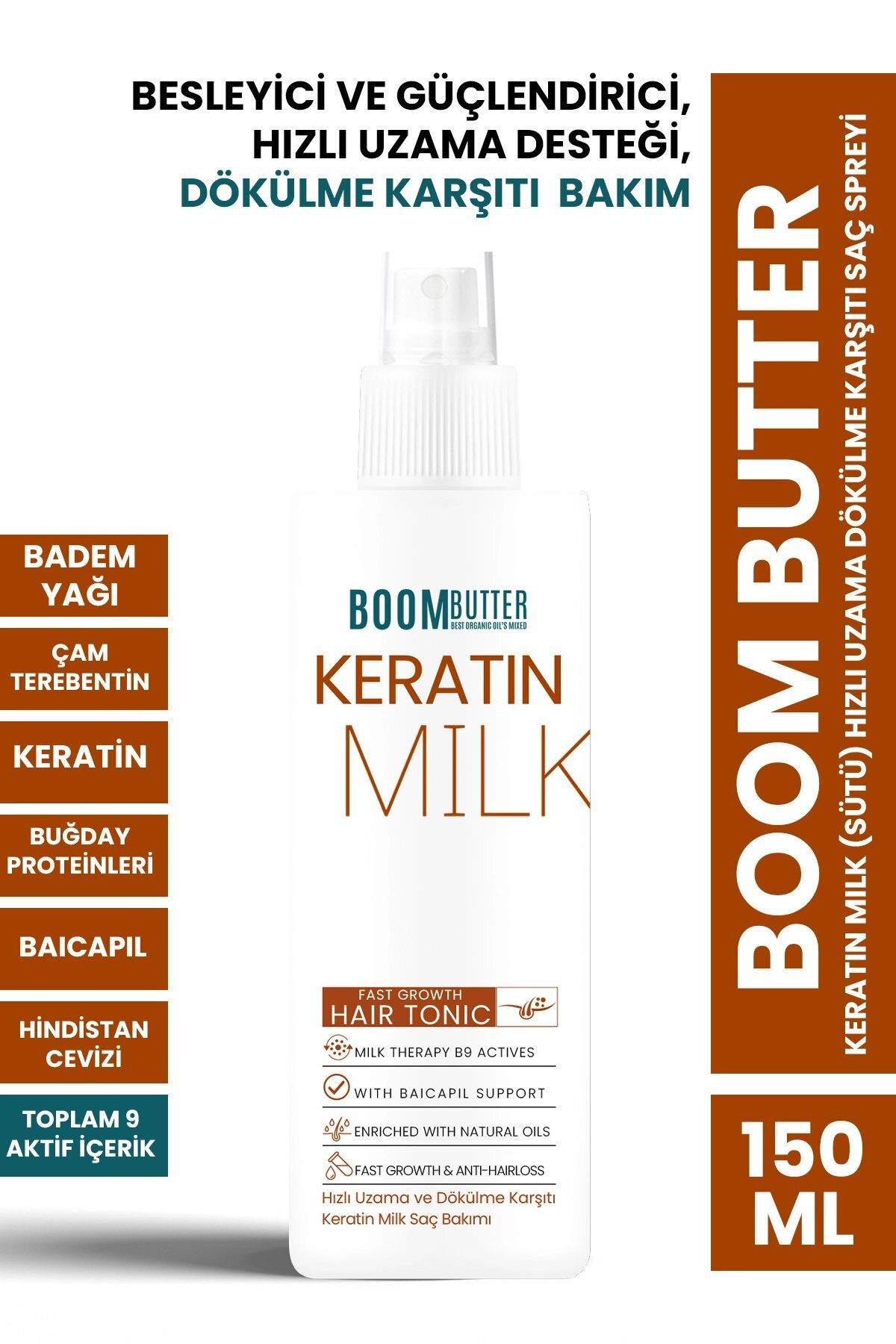 PROCSIN Boom Butter Keratin Milk (SÜTÜ) Hızlı Uzama Dökülme Karşıtı Saç Spreyi 150ml