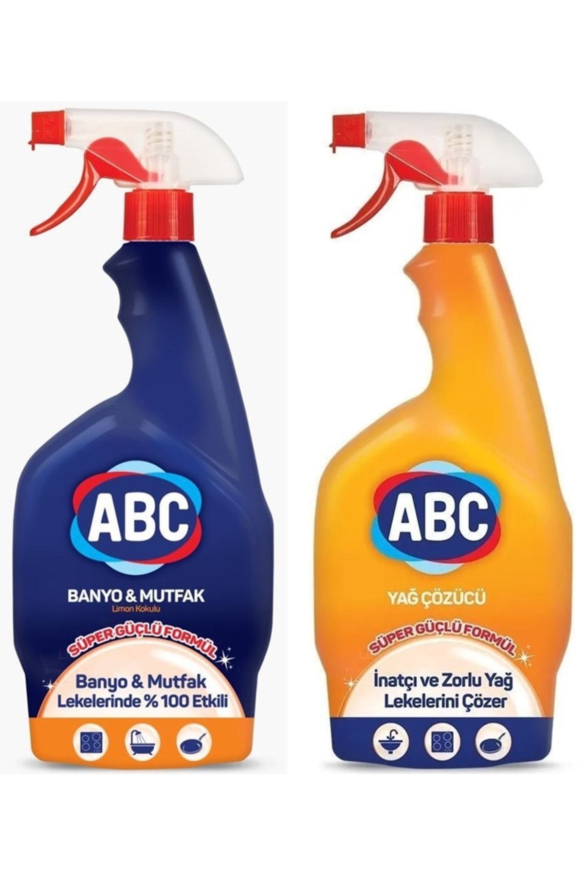 ABC Mutfak-Banyo Sprey Limon Kokulu 750 ml+Yağ çözücü sprey 750 ml