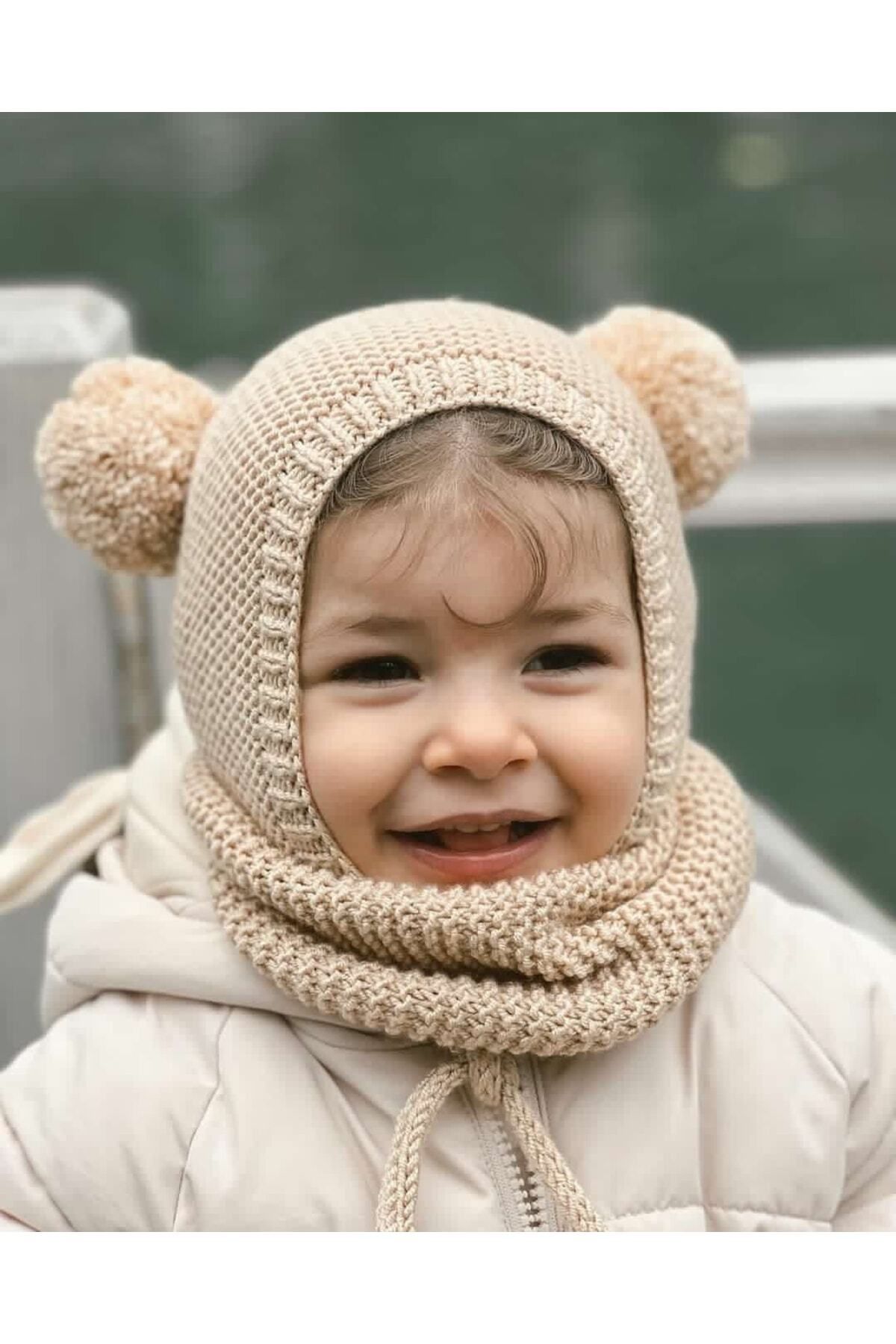 DERY BABY El Örmesi Ponponlu Bone Bere Ve Boyunluk Takım