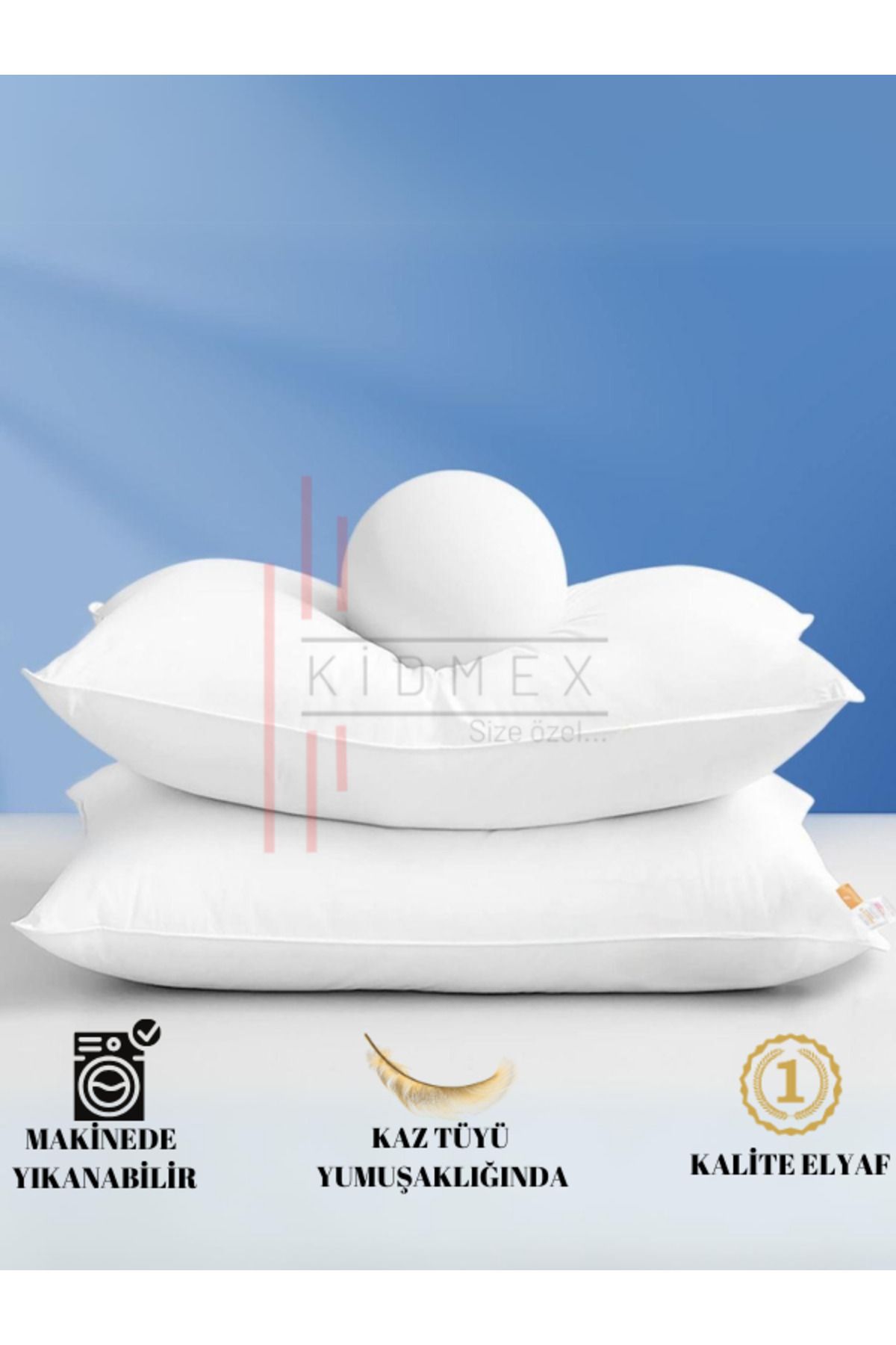 Kidmex 2 Adet Premium Ultra Rahat Yüksek Yastık (1 ADET 900GR)