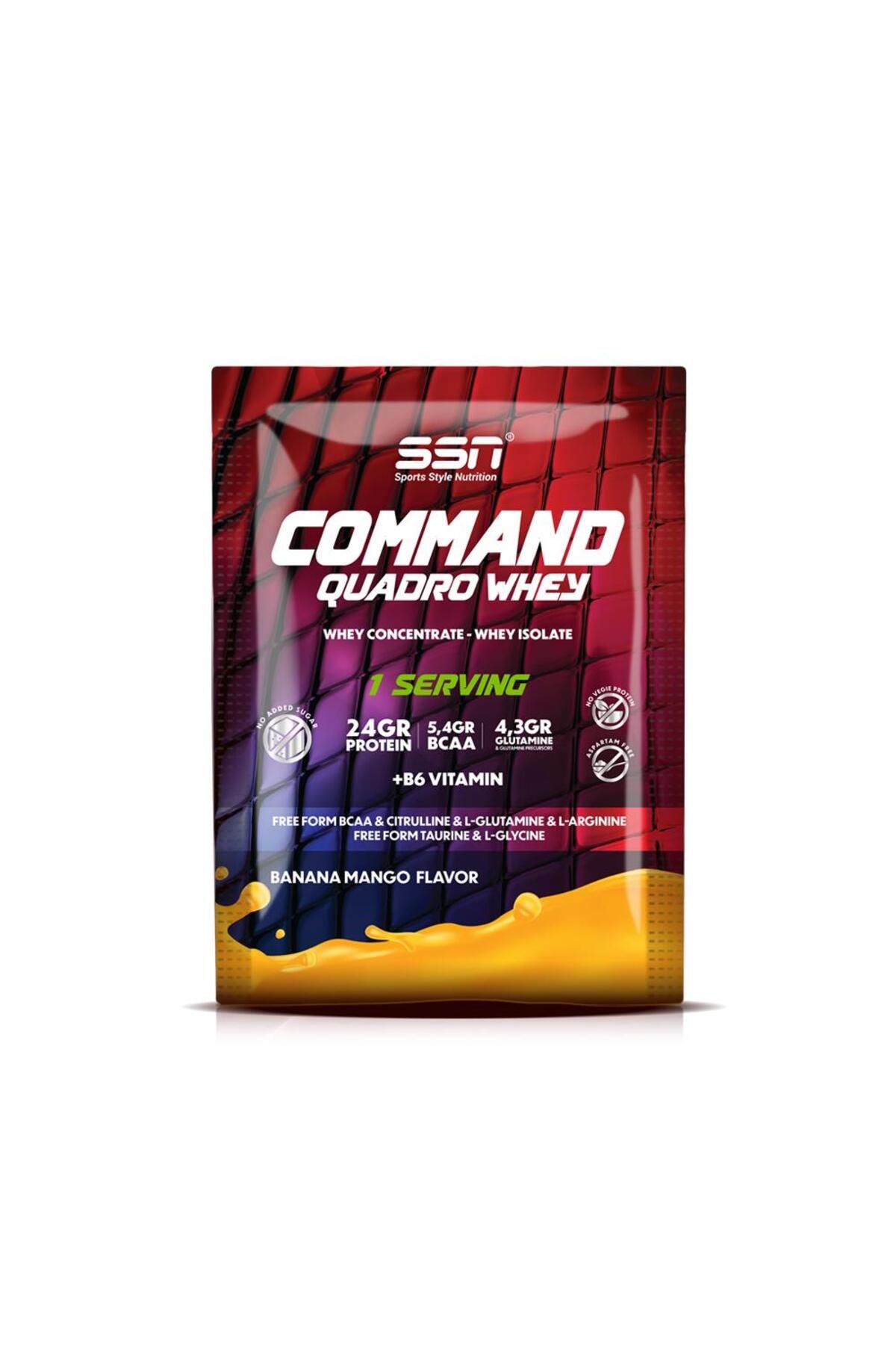 SSN Sports Style Nutrition Command Quadro Whey 30 gr Şase (MUZ-MANGO) Protein Tozu