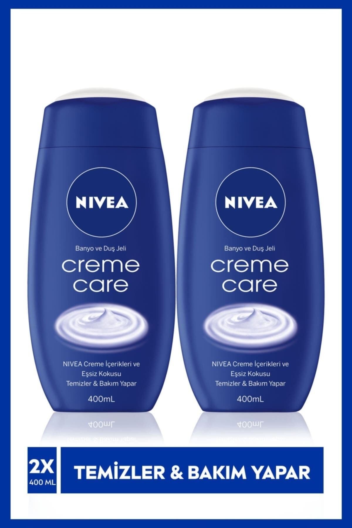 NIVEA Creme Care Banyo Ve Duş Jeli 400ml, Ekstra Bakım Yapan Vücut Şampuanı X 2 Adet