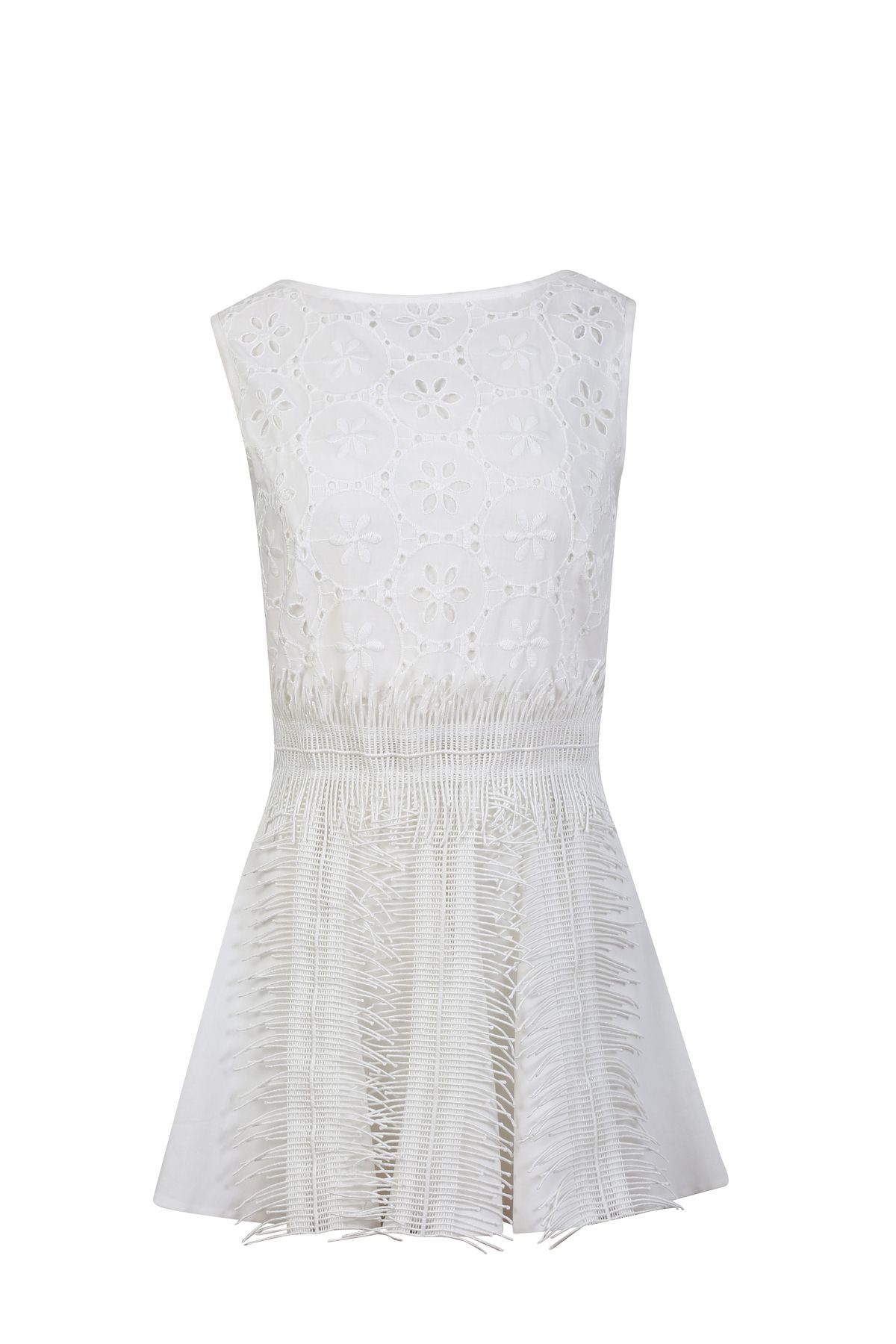 Rheme And Fons Özel Tasarım Couture Fistolu İç Astarlı Püskül Detaylı Mini Beyaz Ev Çıkış Gelinliği Abiye Elbise