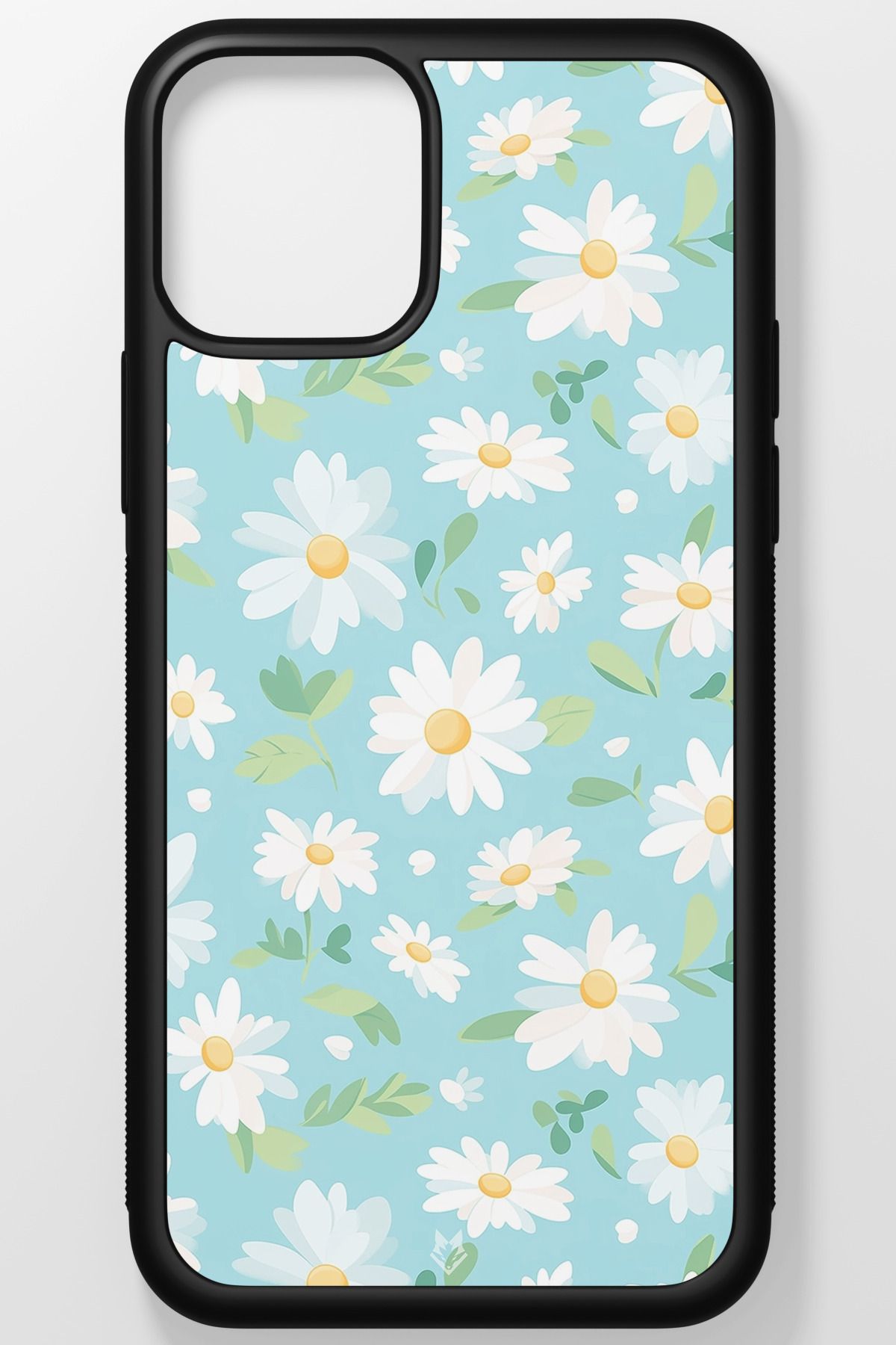TREND Floral Çiçek Kırılmaz (TEMPERLİ) Cam Sert Plastik Iphone 12 Mini Telefon Kılıfı
