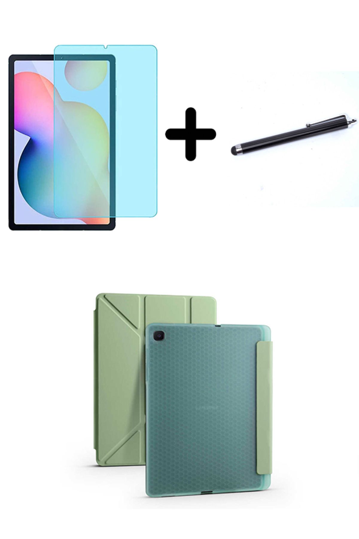 Nezih Case Galaxy Tab S6 Lite P610 / P613 Kalem Bölmeli Uyumlu Deri Kılıf + Ekran Koruyucu + Dokunmatik Kalem