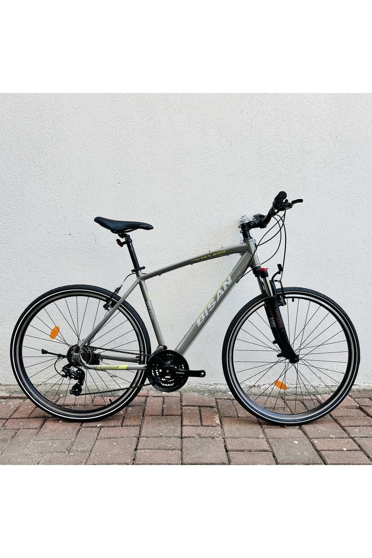 Bisan Trx 8100 21 Vites V Trekking Bisiklet Metalik Gri - Açık Yeşil 52 cm