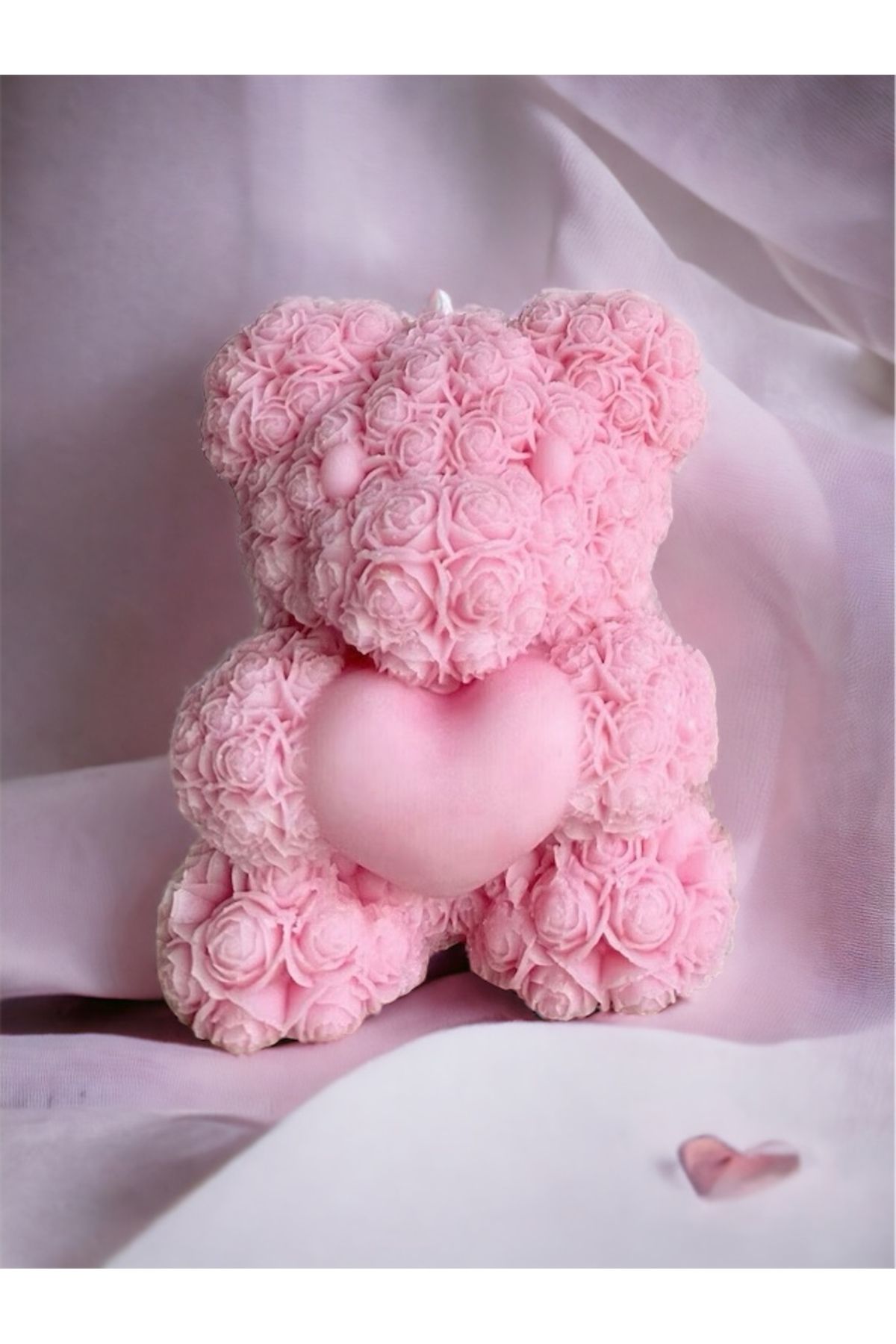 Truth Teddy Bear Kalplı Soya Mumu Doğal Soya Wax Ayıcık Mum Sevgililer Gününe Özel Ayıcık Mum