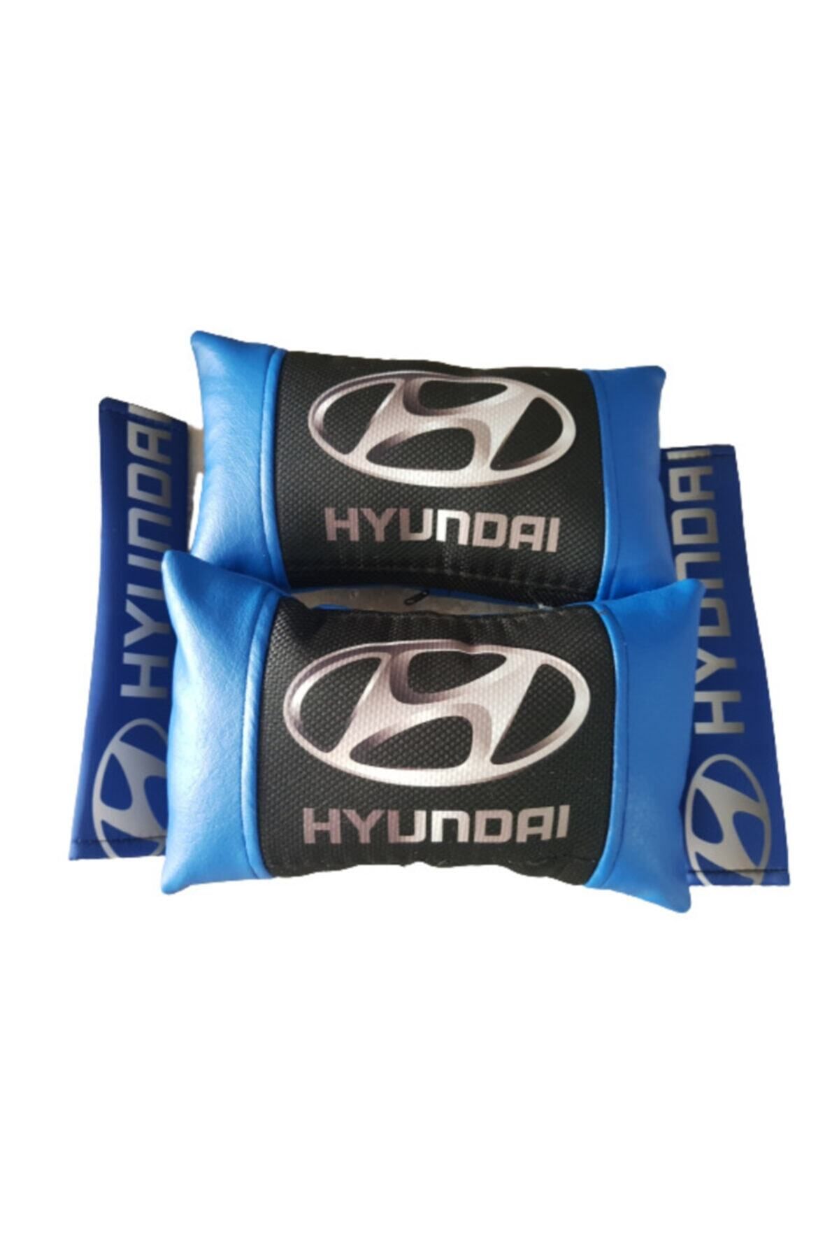Hyundai Mavi Lüks Deri Boyun Yastığı Ve Kemer Konforu