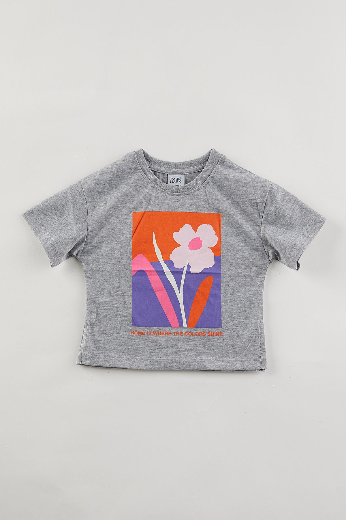 PAULMARK Kız Çocuk Baskı Detaylı T-shirt