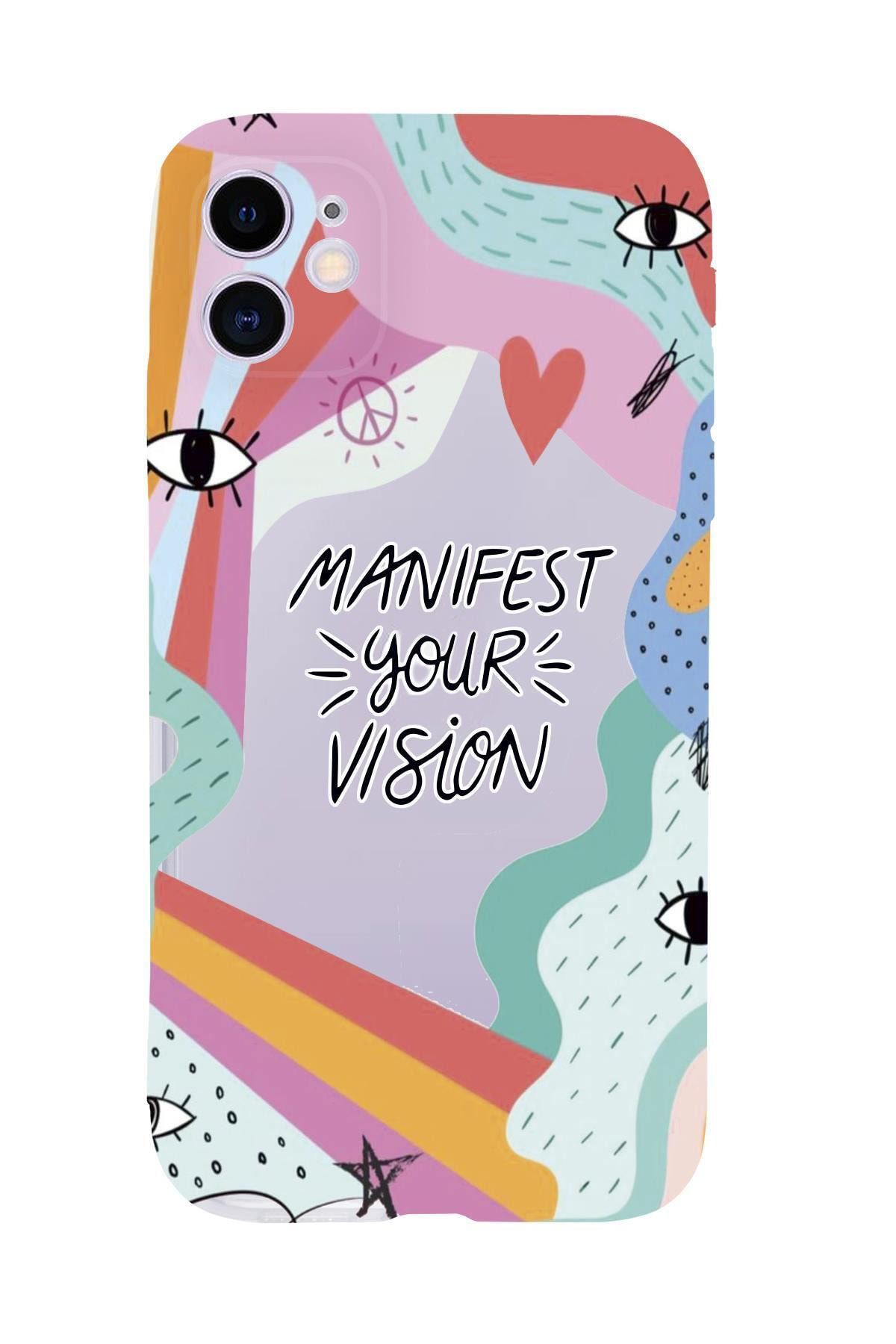 mooodcase Iphone 11 Manifest Your Vision Premium Şeffaf Silikon Kılıf Beyaz Baskılı