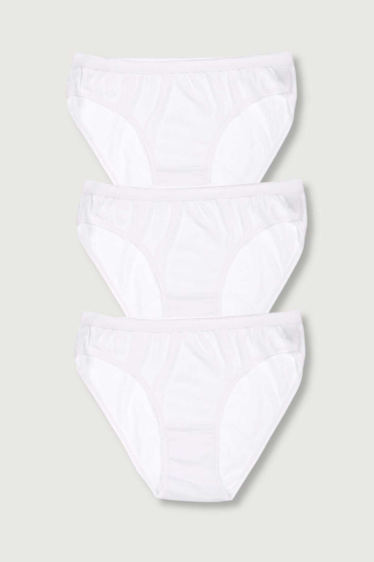 Tutku Kadın Beyaz 3'lü Paket  Bikini Külot ELF568T0635CCM3