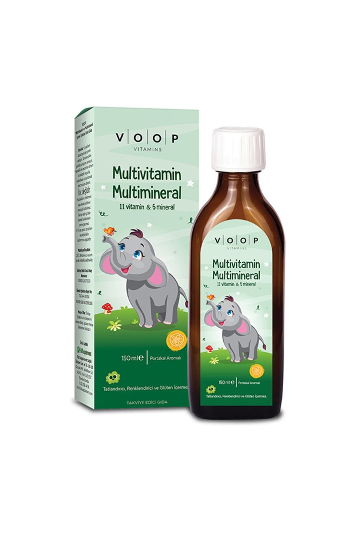VOOP Multivitamin Multimineral Portakal Aromalı Şurup - 150 ml (11 VİTAMİN & 5 MİNERAL)