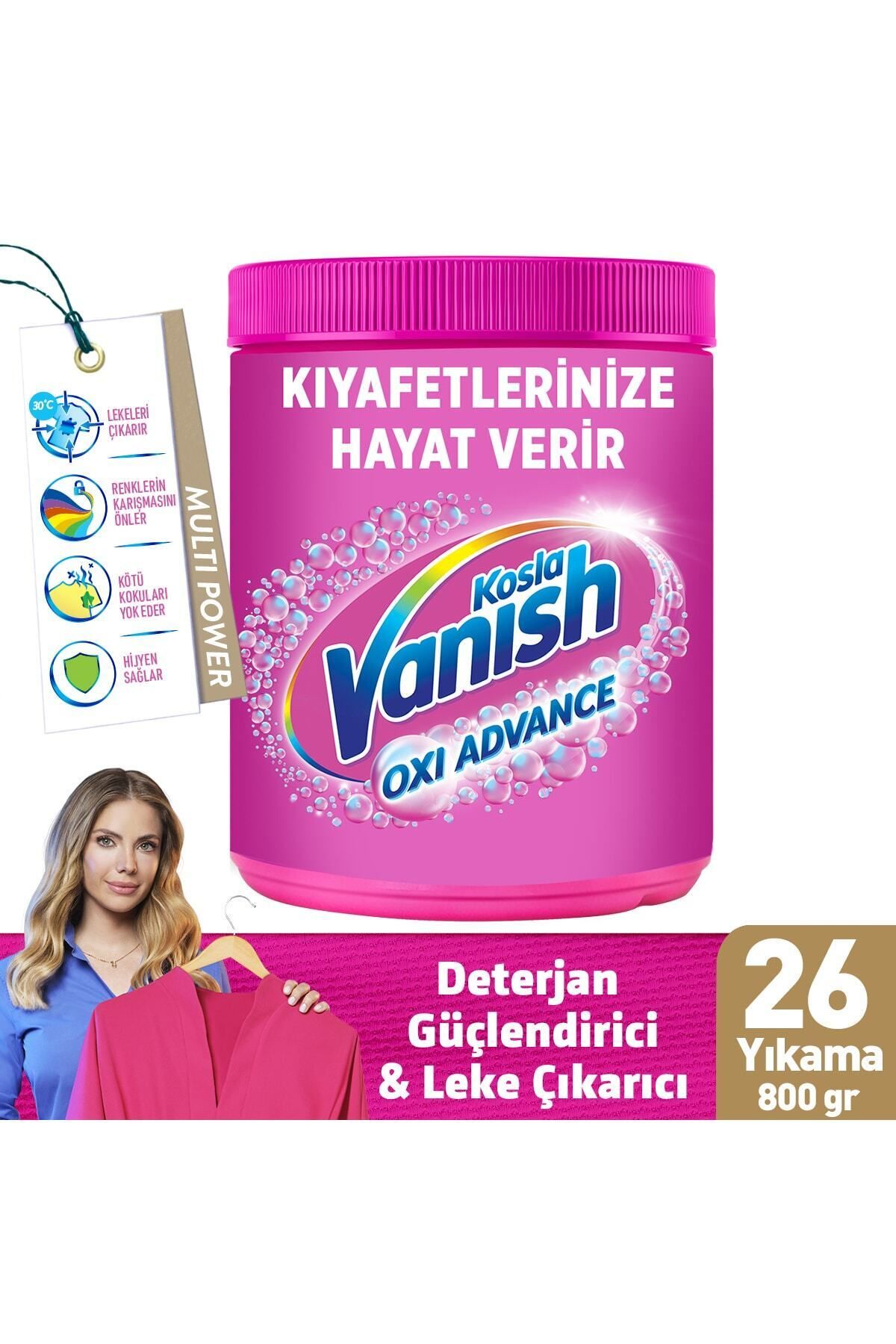 Vanish Kosla Multipower Oxi Advance Renkliler Için Leke Çıkartıcı & Deterjan Güçlendirici Toz 800 G