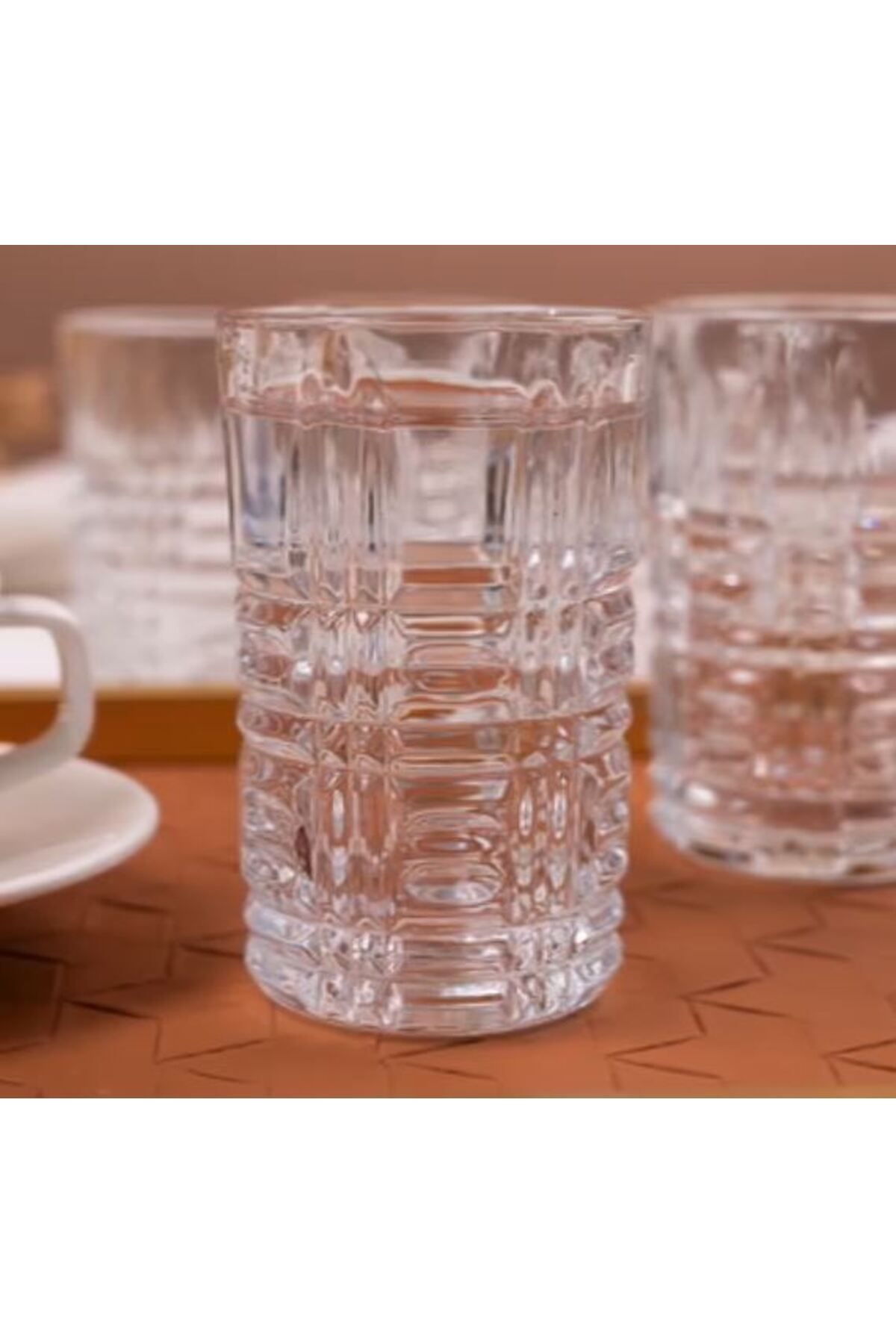 Glass In Love Kare Desenli 6lı Kahve Yanı Su Bardağı 160 cc