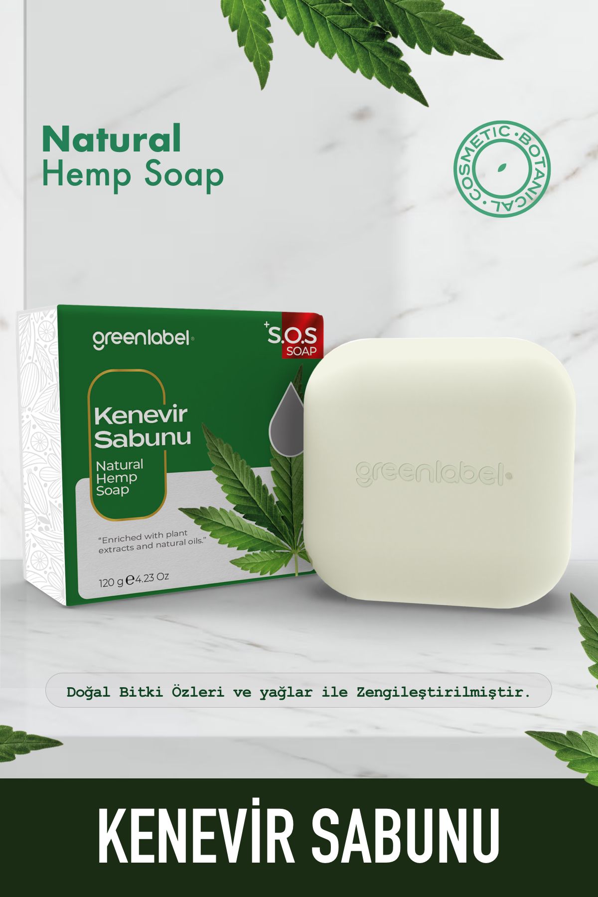 Green Label Kenevir Sabunu Natural 120gr.