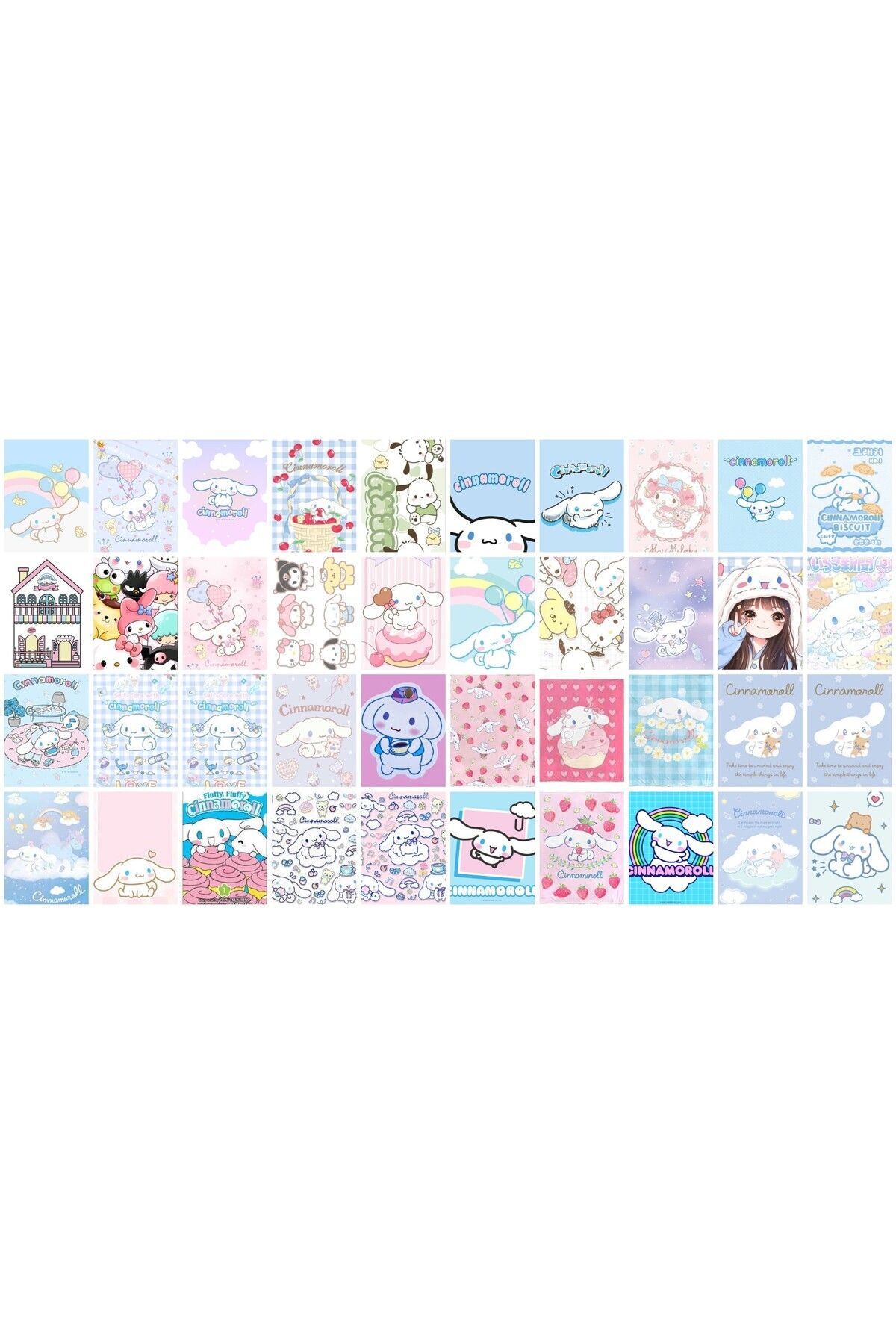 animeandyourworld Cinnamaroll 40 adet minik yapışkanlı sticker a4 kağıt ölçüleri 2,5 cm *5 cm toplam 40 adet