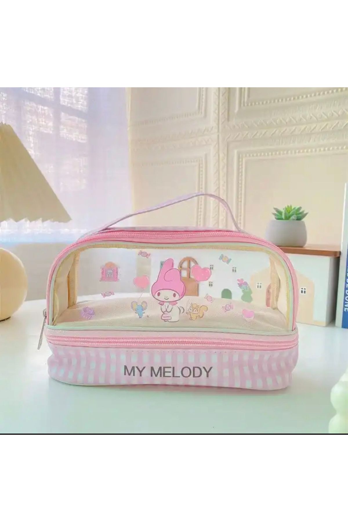 synshop Sanrio Hello Kitty Kuromi Cinnamoroll My Melody Melody Deri Kalemlik Makyaj Çantası Kalem Kutusu
