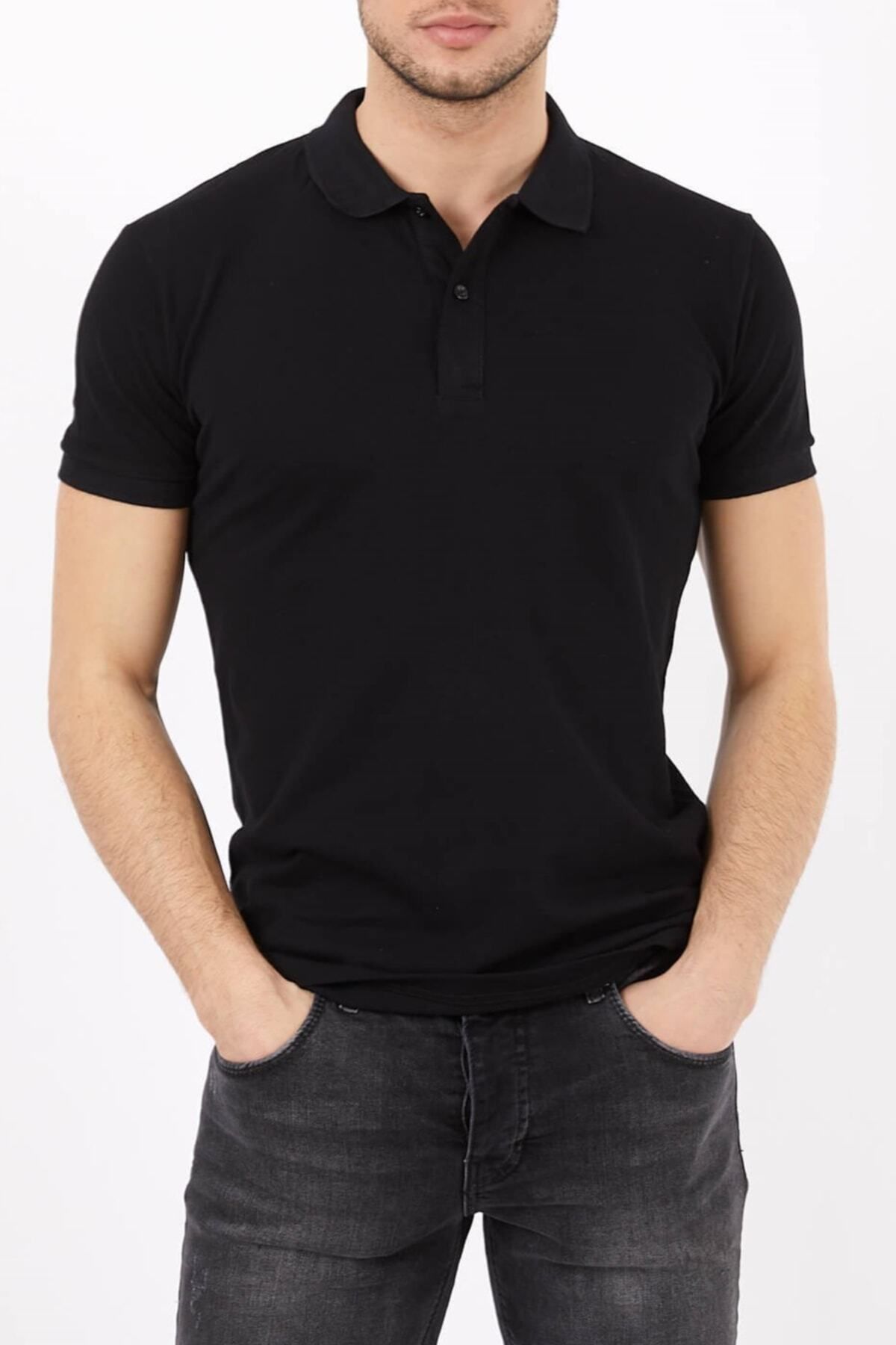 Belifanti Collection Erkek Polo Yaka Tişört T-shirt Siyah