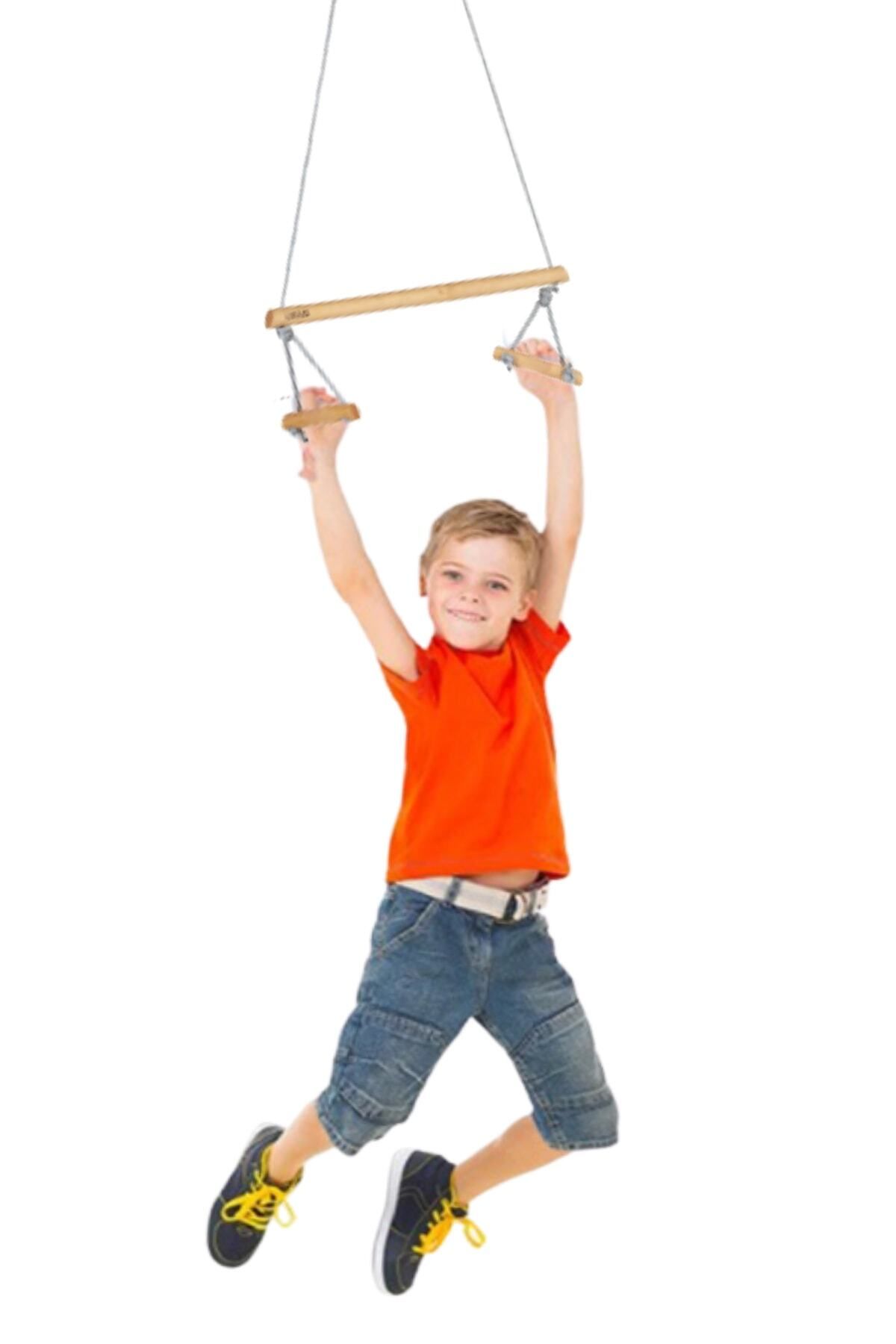 Bundeba Basic Ahşap Duyusal Trapez Salıncak Jimnastik Gelişim Salıncağı Çocuk Aktivite