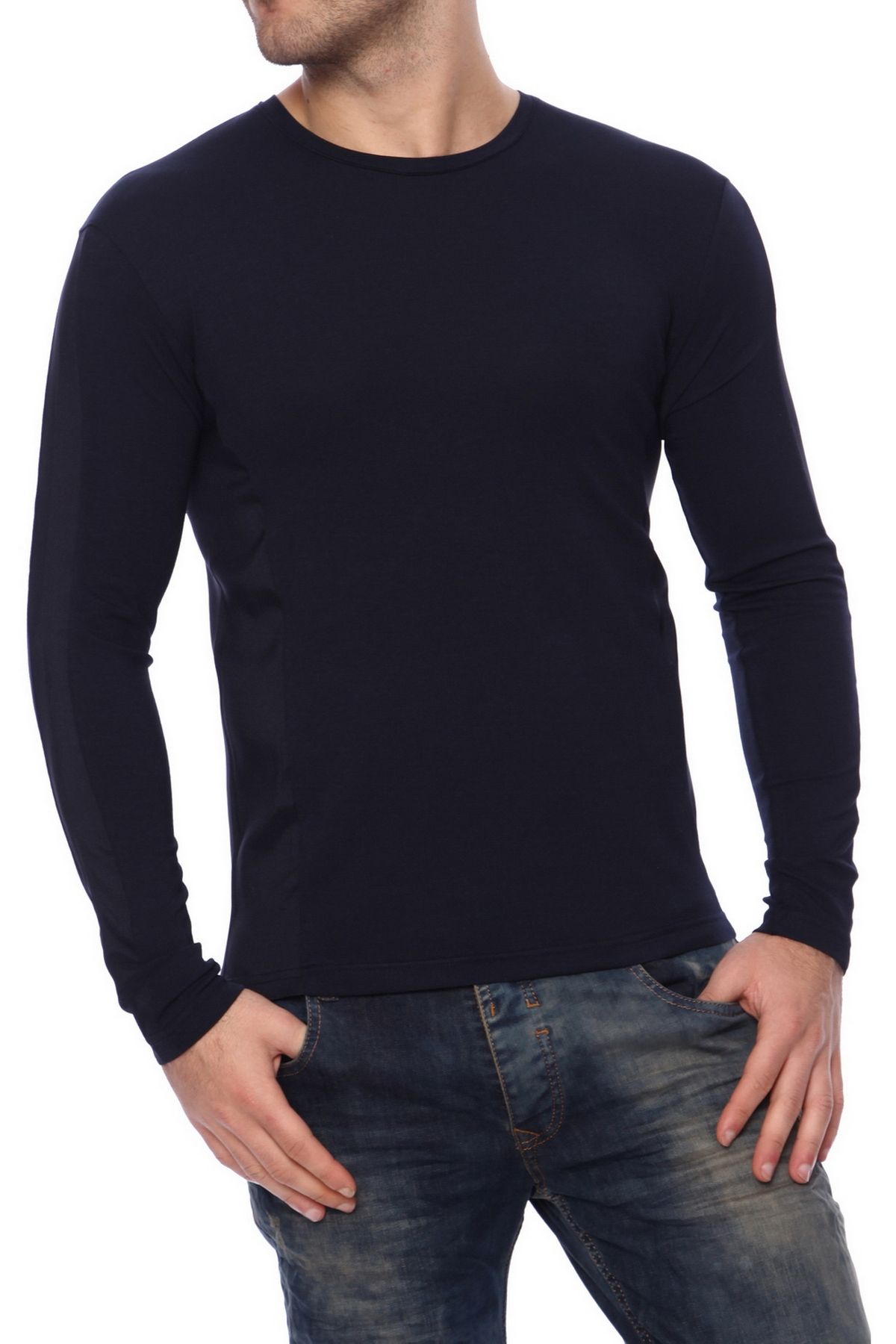 Efor Ts 625 Slim Fit Lacivert Basic T-shirt