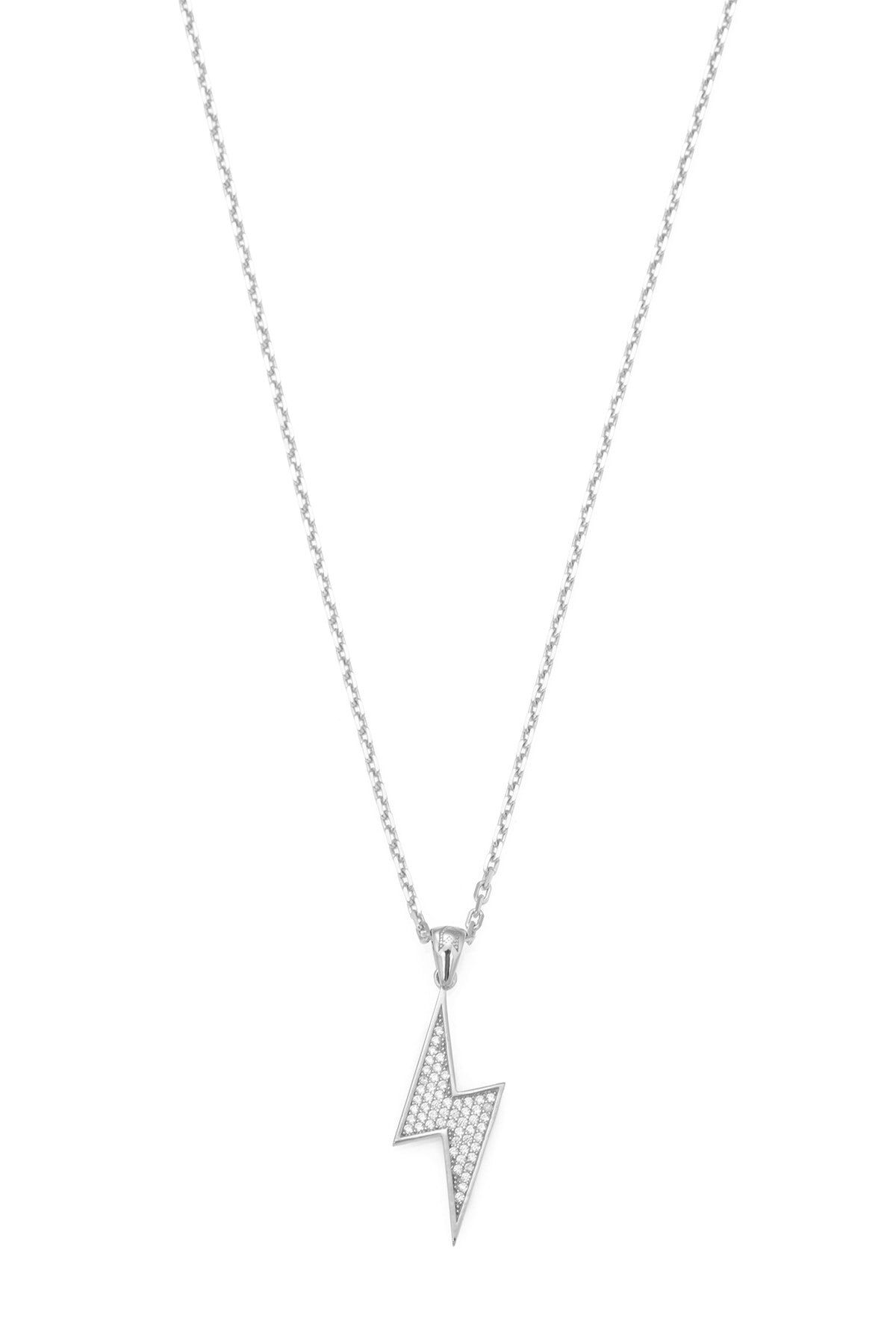 Atolyewolf Whites Lightning Necklace In Silver