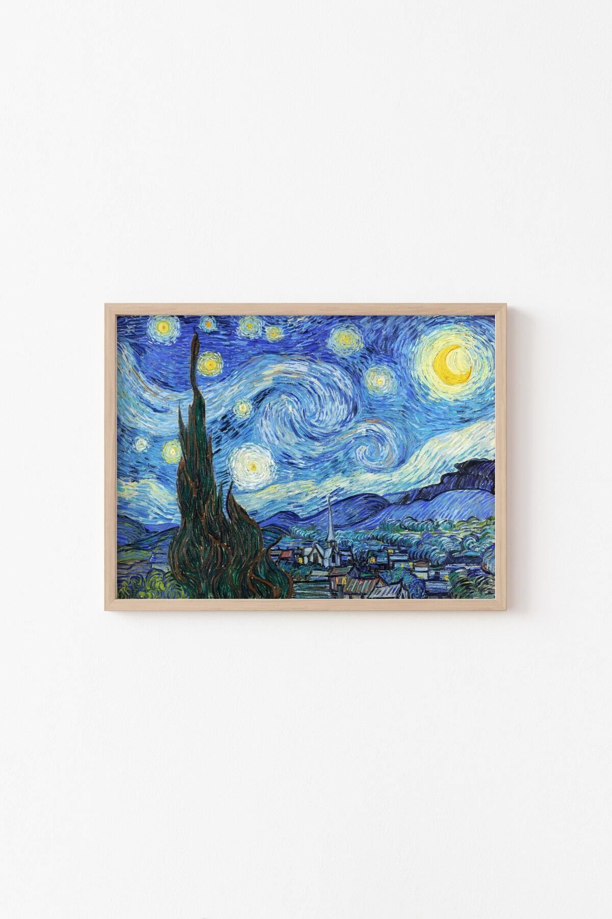 epiqart Yıldızlı Gece - Vincent Van Gogh - Ahşap Çerçeve