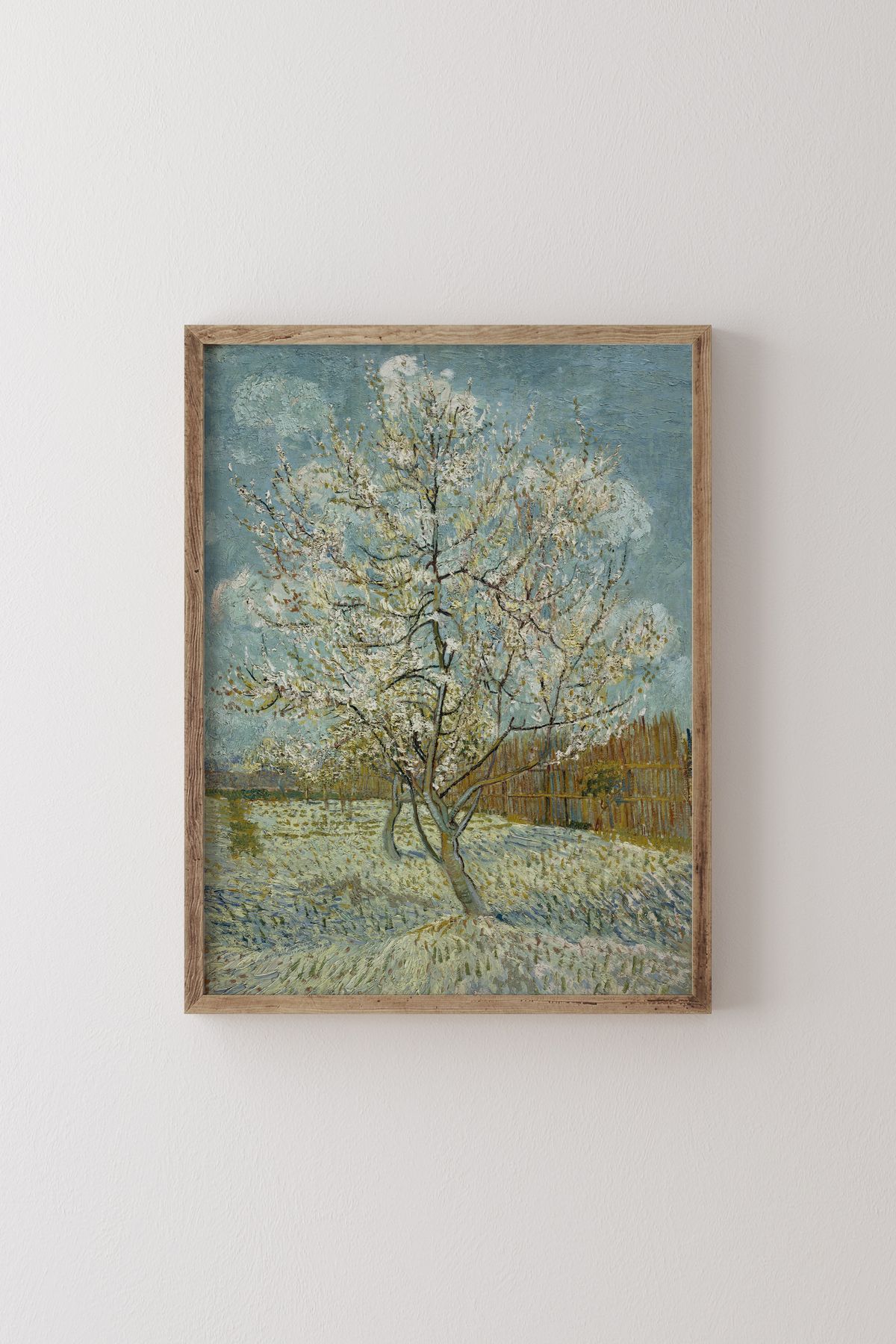 epiqart Pembe Şeftali Ağacı - Vincent van Gogh - Ahşap Çerçeve