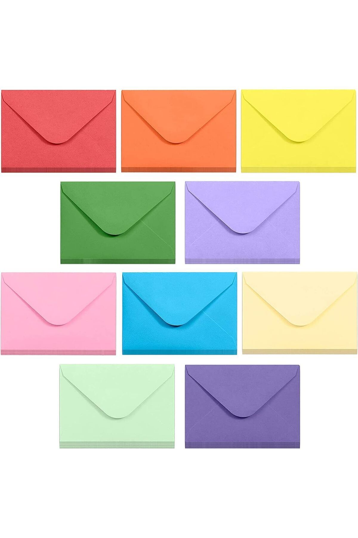 arsem 10’lu Karışık Renkli Mektup Zarf Seti Kartpostal Davetiye Organizasyon Hediye Doğum Günü (13x18cm)