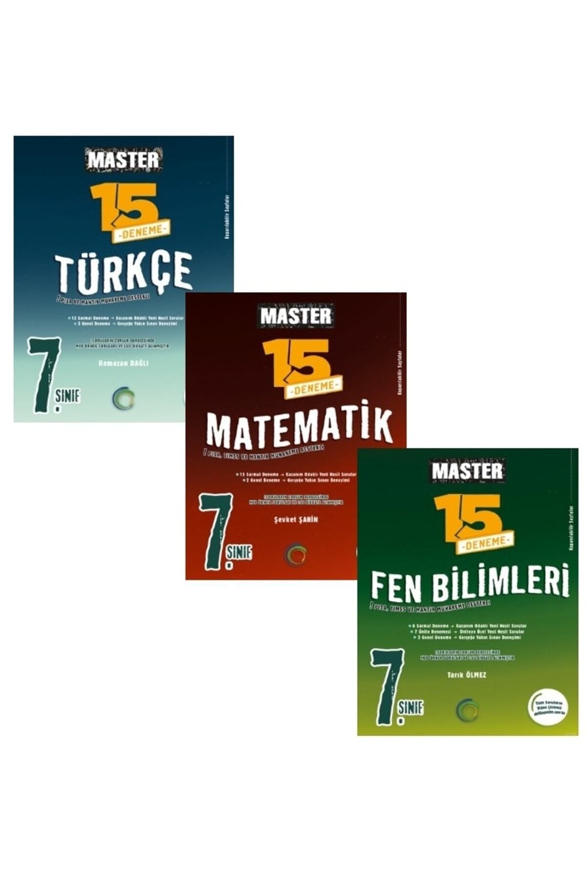 Okyanus Yayınları 7. Sınıf Master Türkçe - Matematik - Fen Bilimleri Branş Deneme Seti 3 Kitap Okyanus 2024
