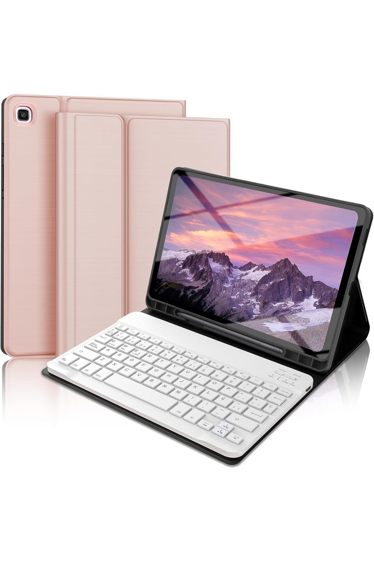 Fogy Galaxy Tab S6 Lite 10.4 SM-P610/P615 için Çıkarılabilir Bluetooth Klavyeli Klavye Kılıfı