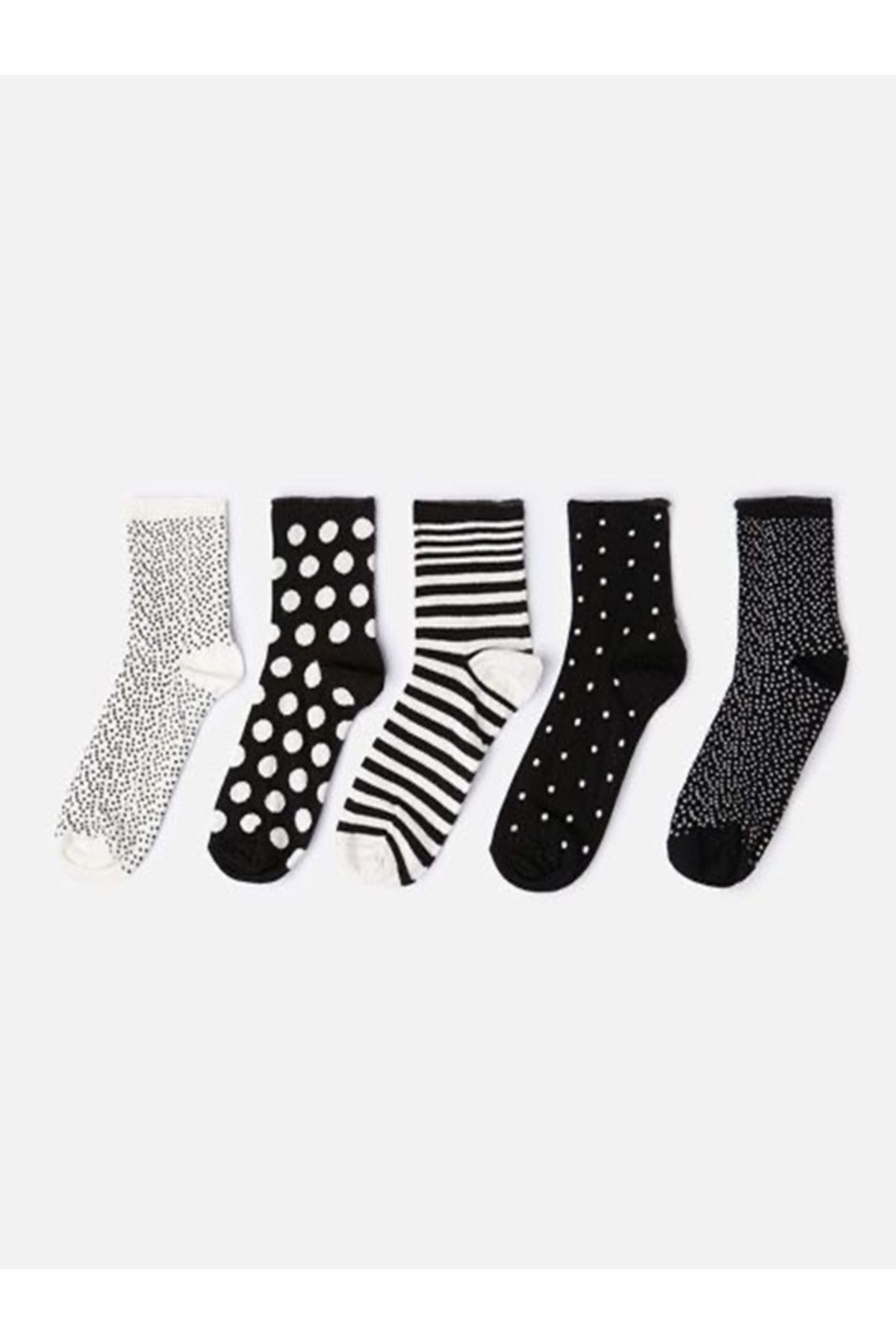 Black Arden Socks Pamuk Doku Soket Çoraplar 5 'li