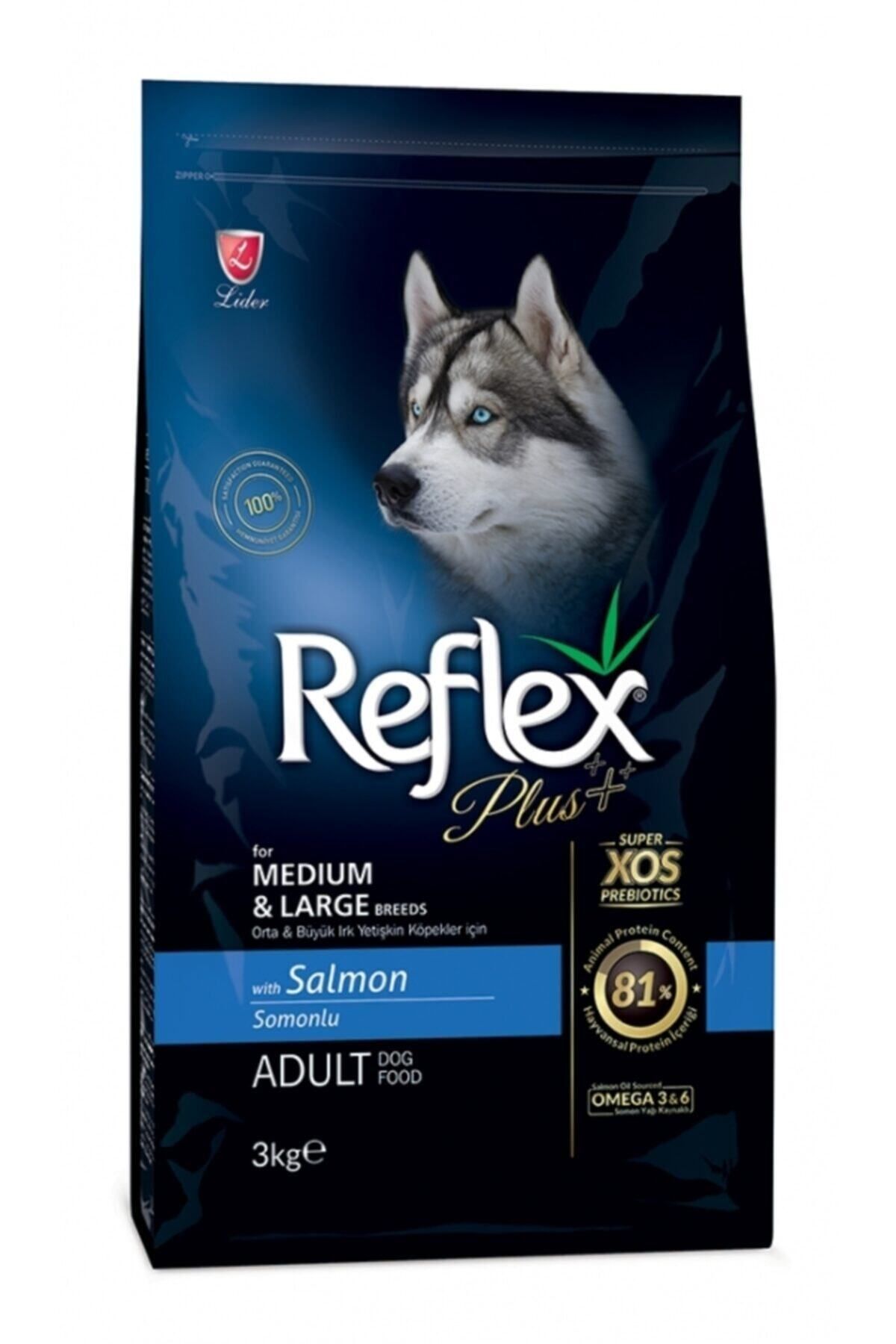 Reflex Plus Somonlu Orta Ve Büyük Irk Yetişkin Köpek Maması 3 Kg