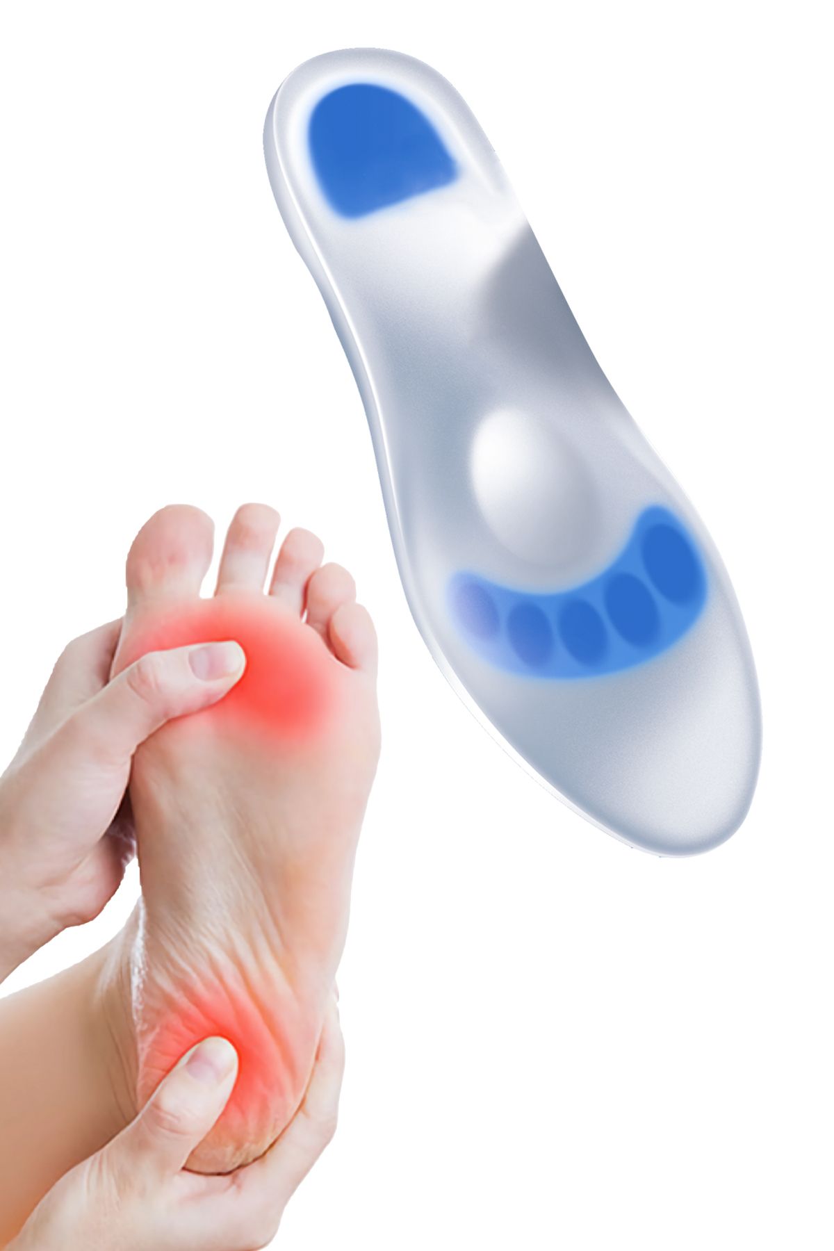 Flexy Medical Ortopedik Silikon Tabanlık-Topuk Dikeni-Düz Taban-İçe Basma-Ayak Ağrısı-Basınç Azaltma Koruma