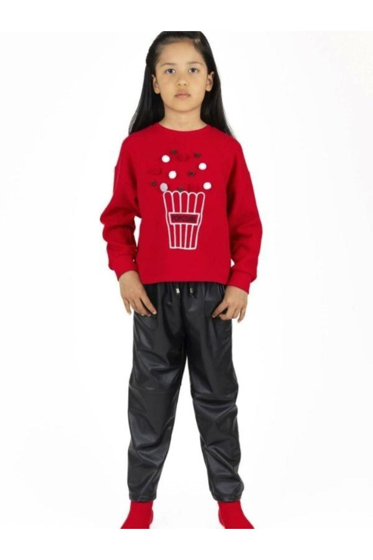 Best Kız Çocuk Popcorn Baskılı Sweatshirt