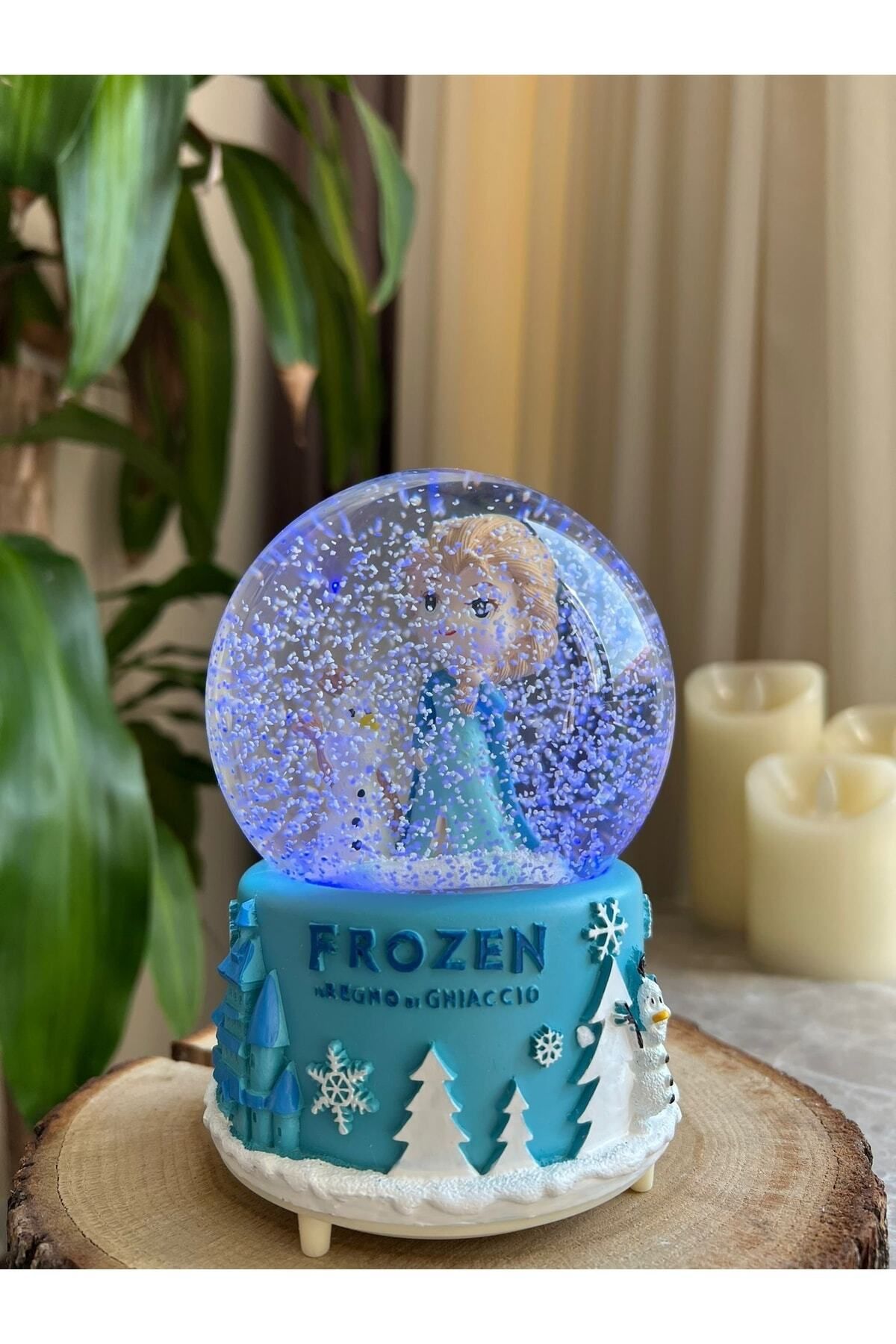 Genel Markalar Frozen Kar Küresi Elsa Kar Küresi Püskürtmeli Işıklı Müzikli