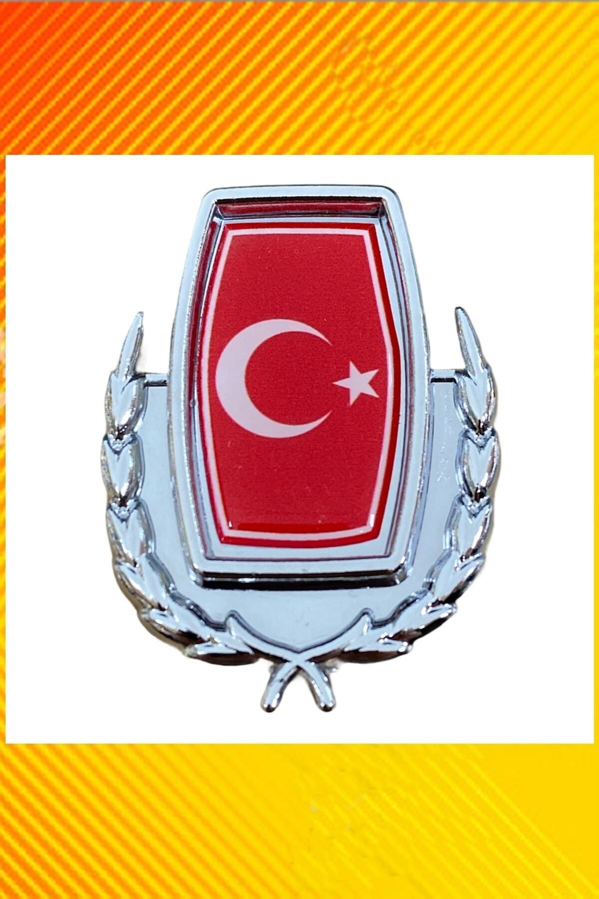 Sedef Türk Bayrağı Metal Arma