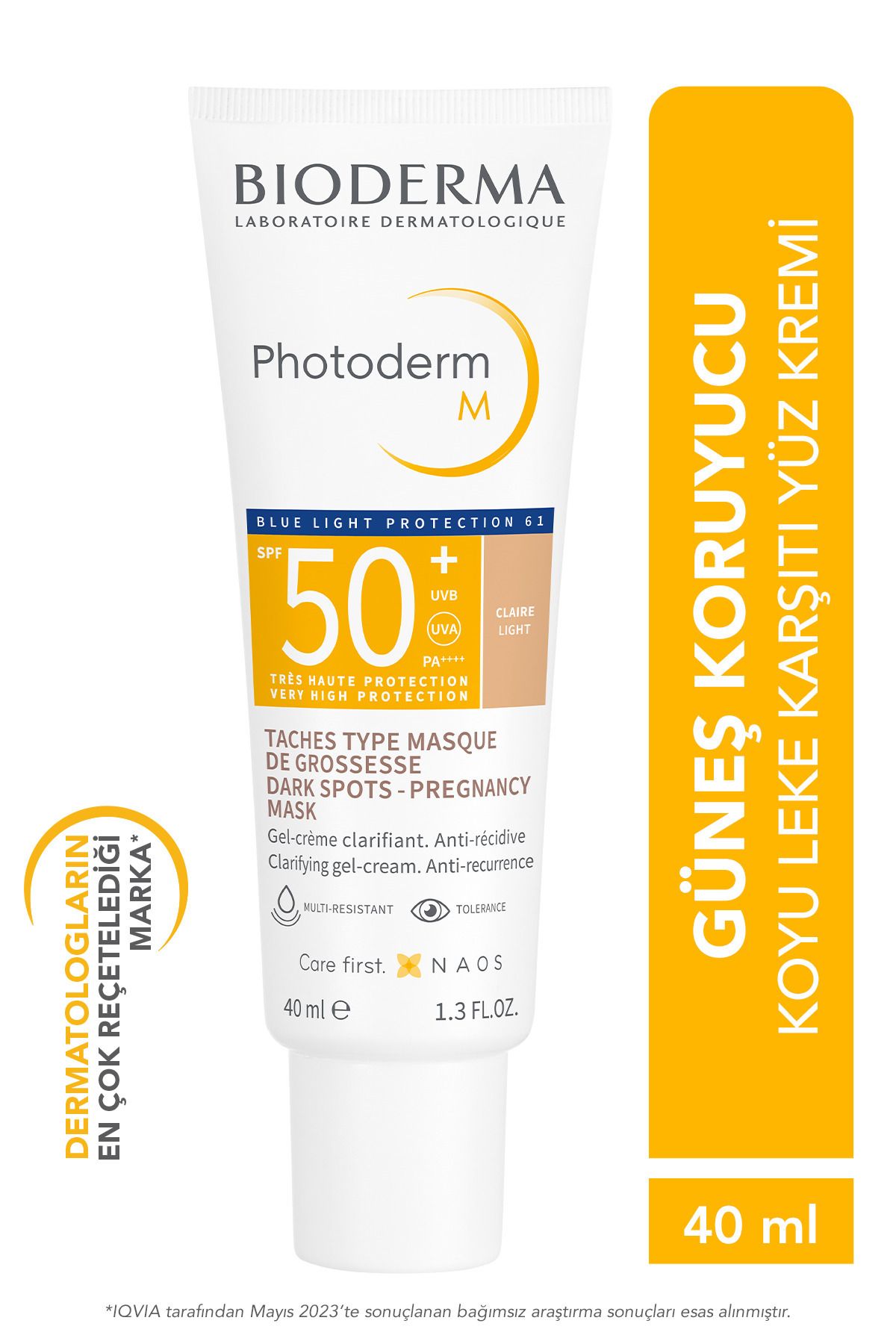 Bioderma Photoderm M Light SPF50+ Koyu Leke ve Mavi Işığa Karşı Yüksek Korumalı Renkli Yüz Güneş Kremi 40 ml