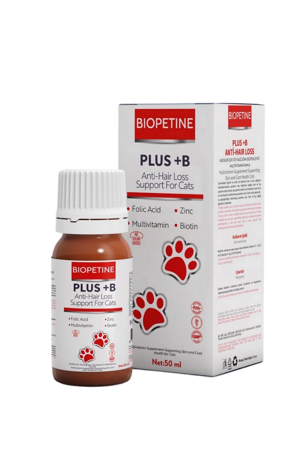 Biopetine Kedi Tüy Sağlığı Tüy Dökülmesi Engelleyici Damlası Ve Vitamini Plus B ( Sadece Kediler Için )