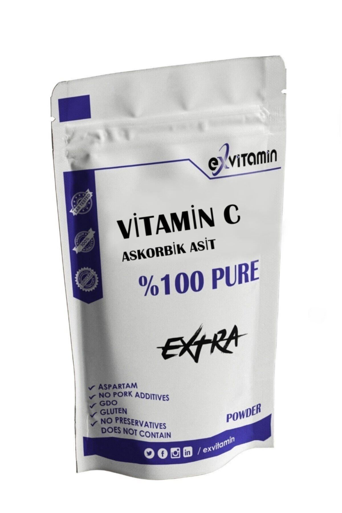 exvitamin C Vitamini Vitamin C Toz Askorbik Asit 350 gr Saf