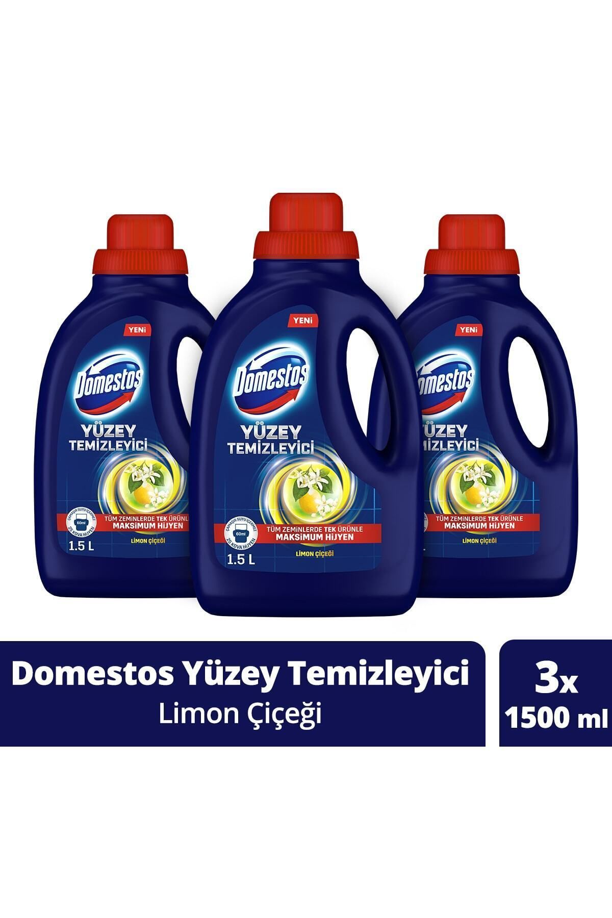 Domestos Yüzey Temizleyici Limon Çiçeği 1500 Ml 3 Adet